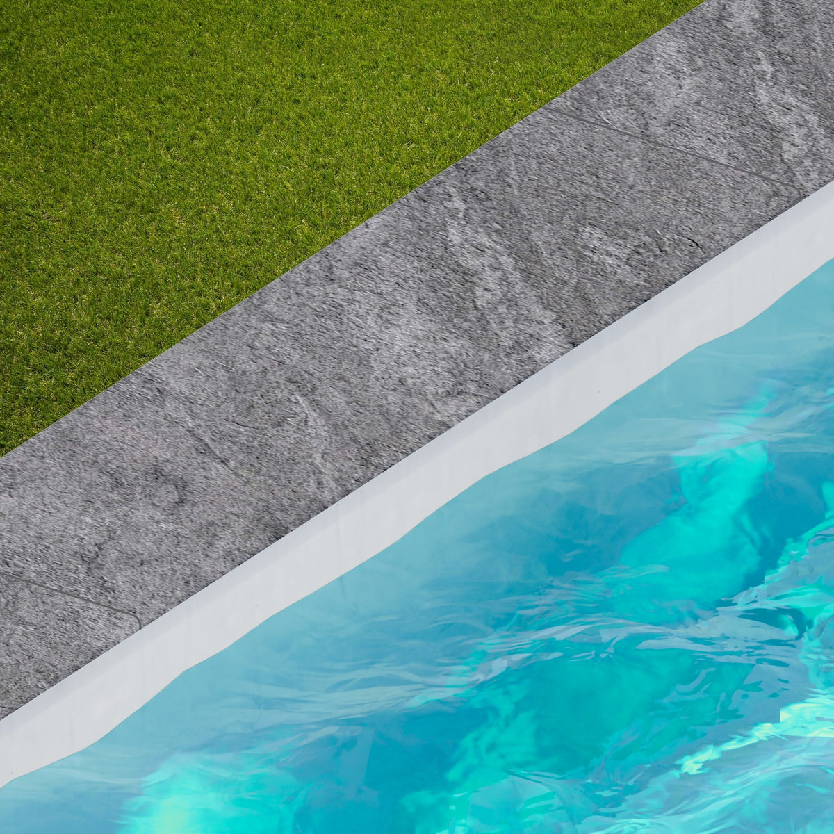 Margelle de piscine effet Pierre Quartzite Gris Ombre 120x33x2 cm Bord 1/2 Rond Teravio