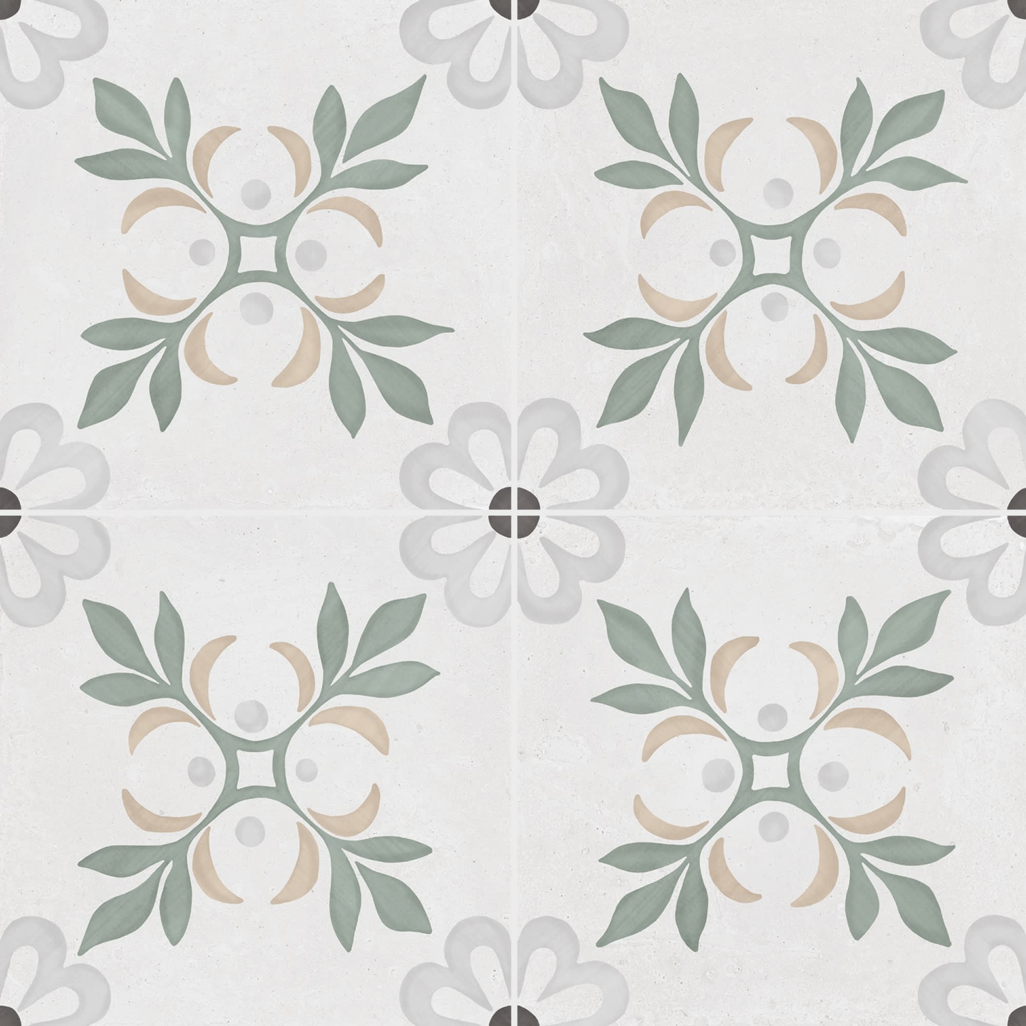 Carrelage effet Carreau ciment Roselis Vert 22,3x22,3x0,9 cm Ventoril - Sol et mur intérieur