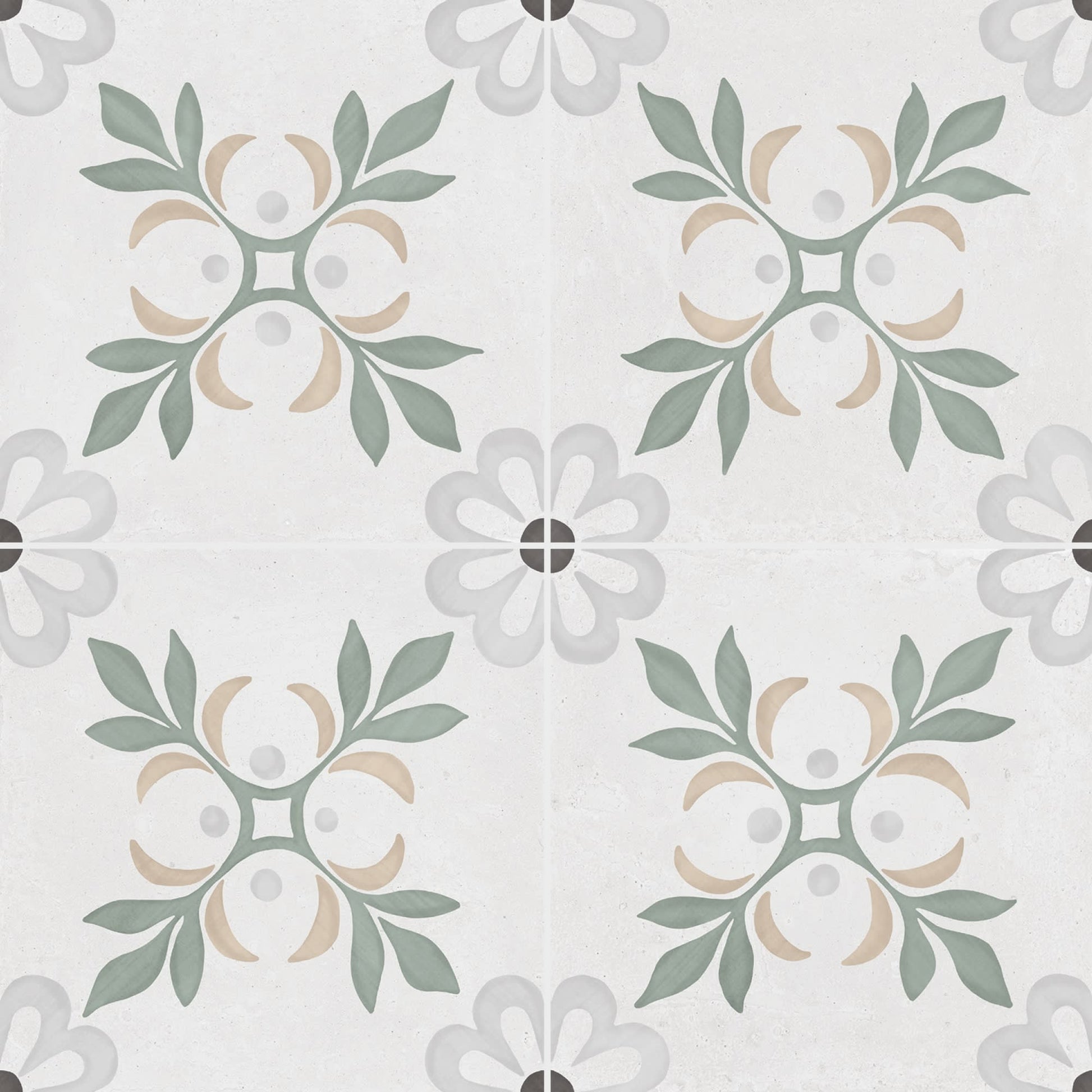 Carrelage effet Carreau ciment Roselis Vert 22,3x22,3x0,9 cm Ventoril - Sol et mur intérieur