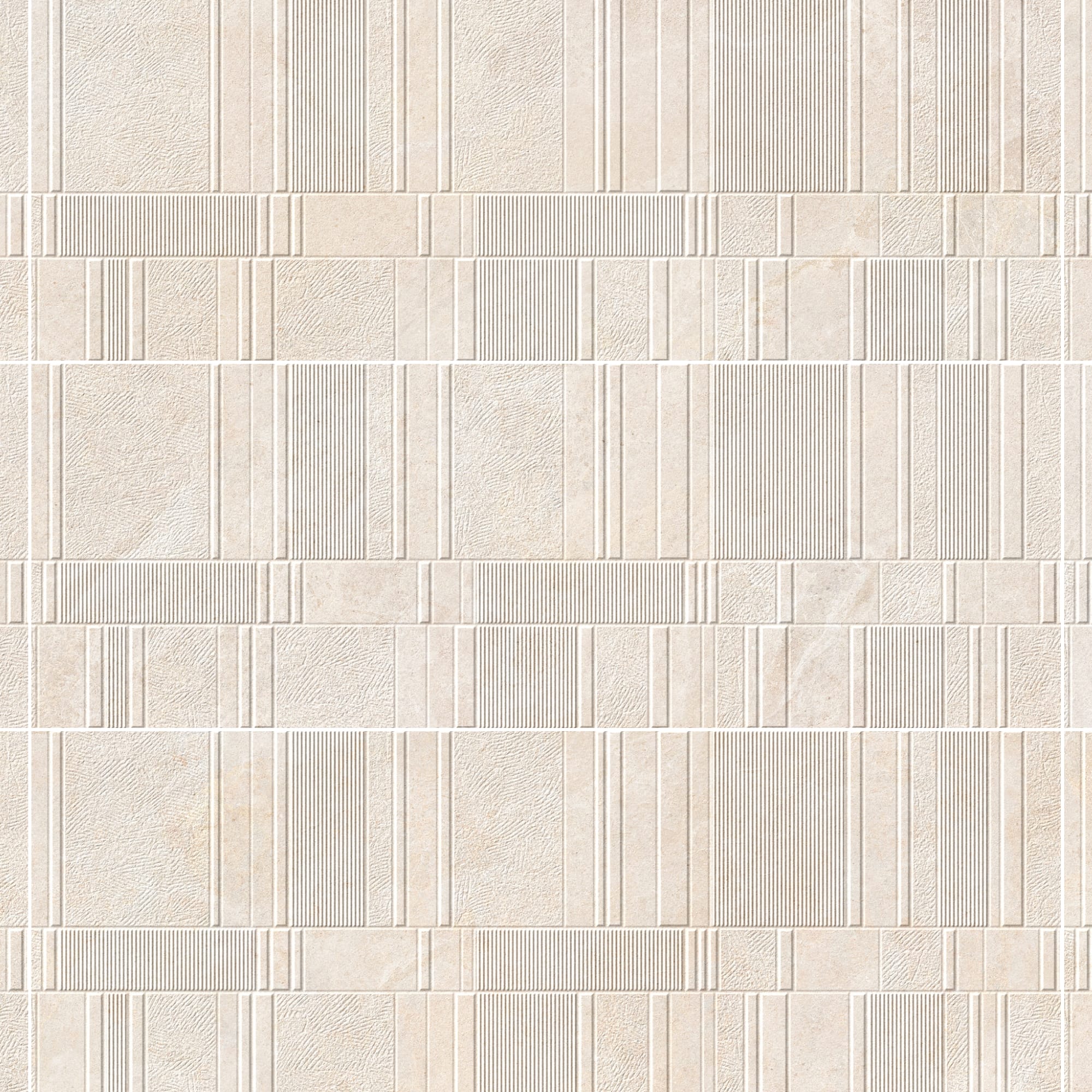 Carrelage effet Pierre 3D Beige Lin Stripe 100x33,3x0,98 cm Serdano - Mur intérieur