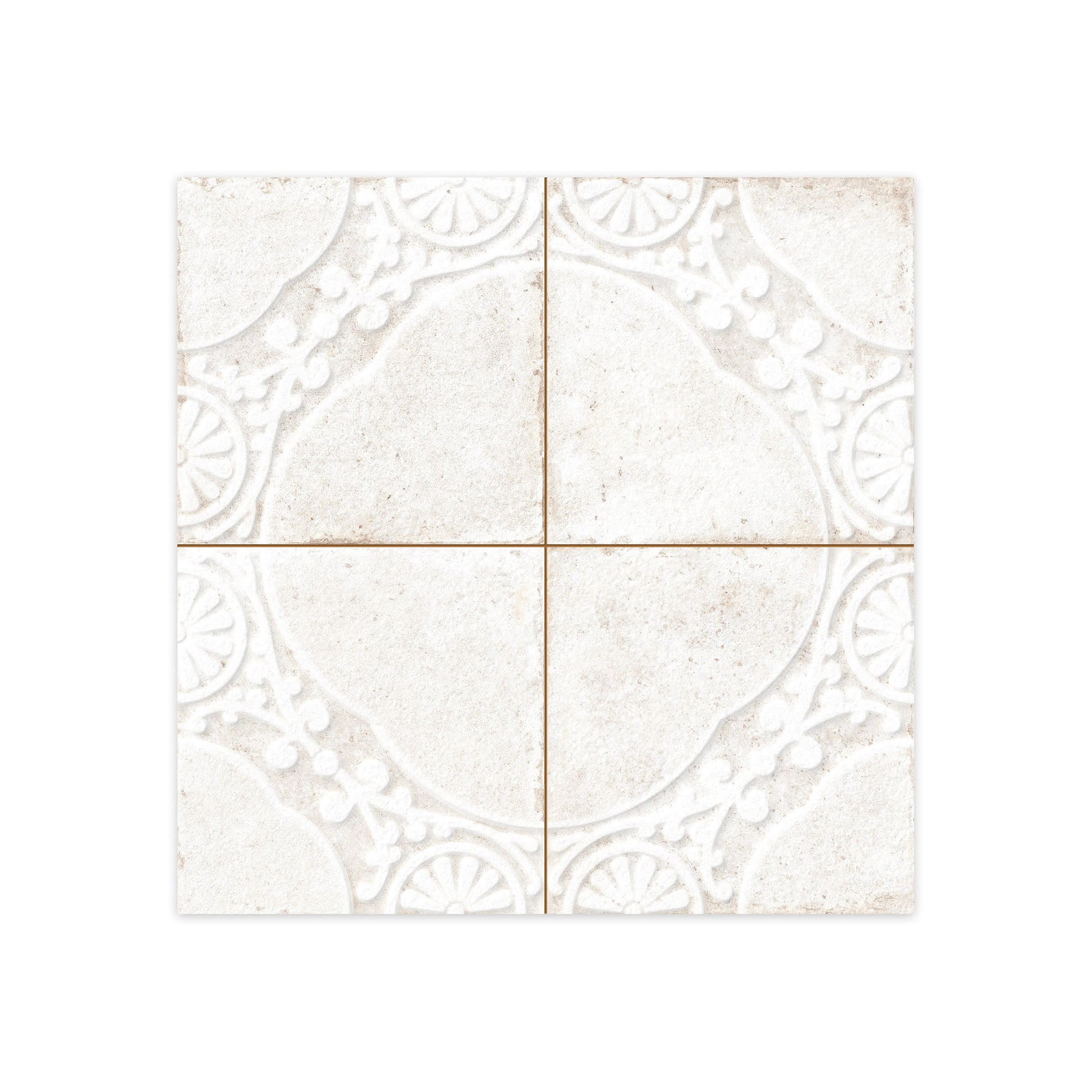 Carrelage Vintage Blanc Uruk 45x45x0,95 cm Carvella - Sol et mur intérieur