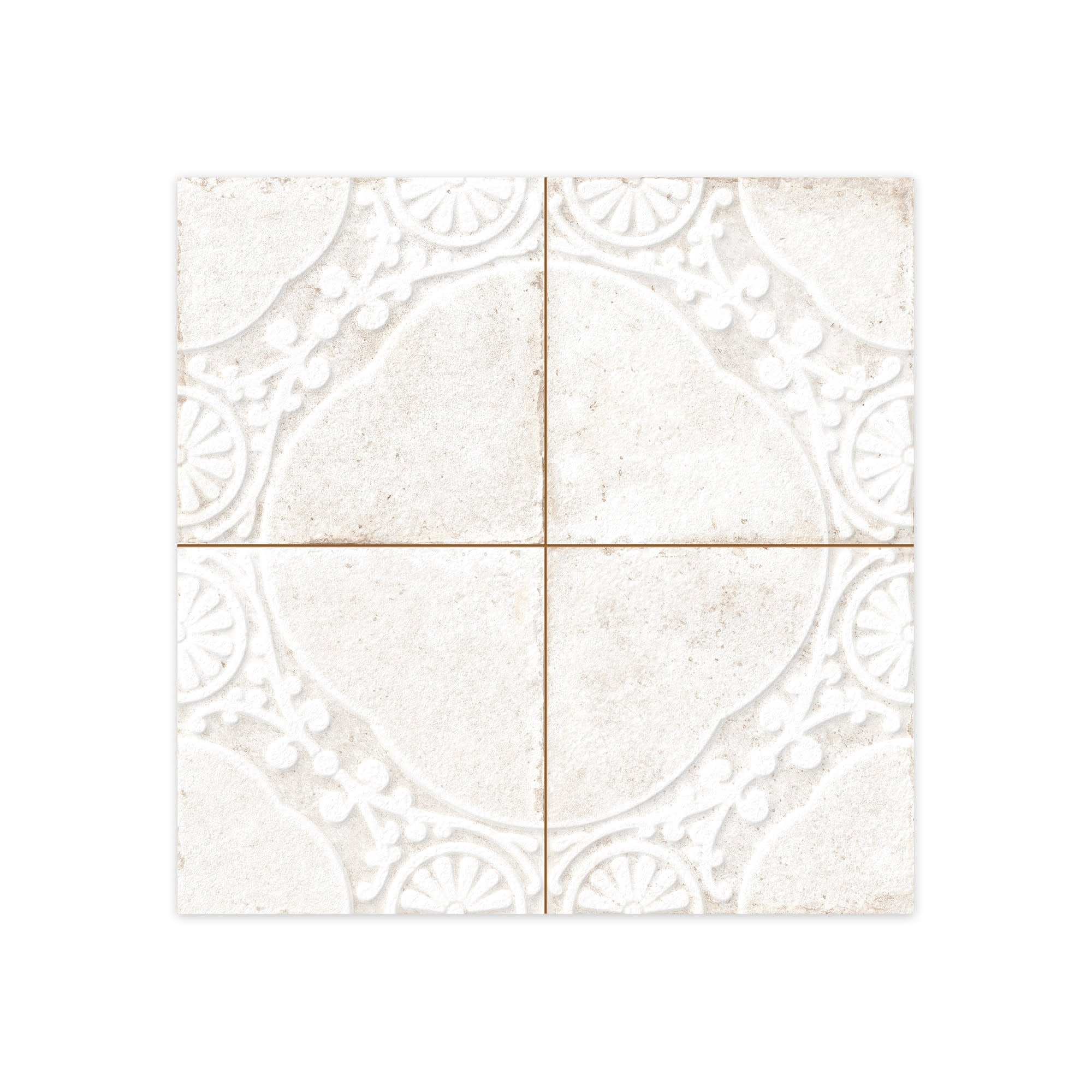 Carrelage Vintage Blanc Uruk 45x45x0,95 cm Carvella - Sol et mur intérieur