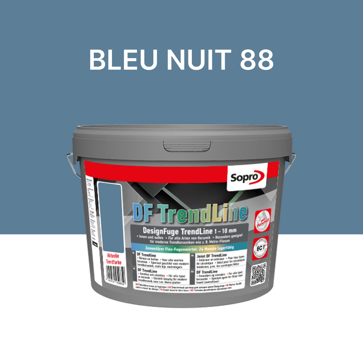 Joint carrelage salle de bains - 1 à 10 mm - Bleu nuit 88 - Sopro DF TrendLine - 5 kg