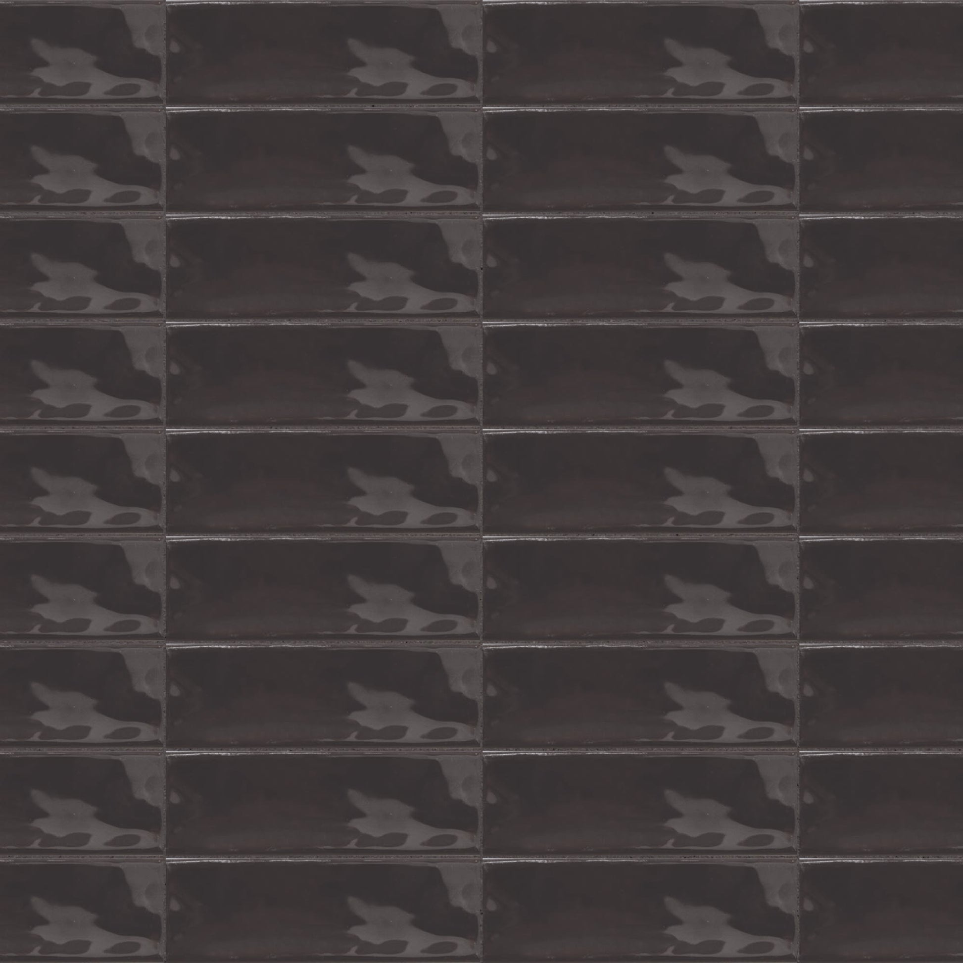 Carrelage effet Zellige Noir 14,6x4,8x0,8 cm Brillant Bravio - Mur intérieur