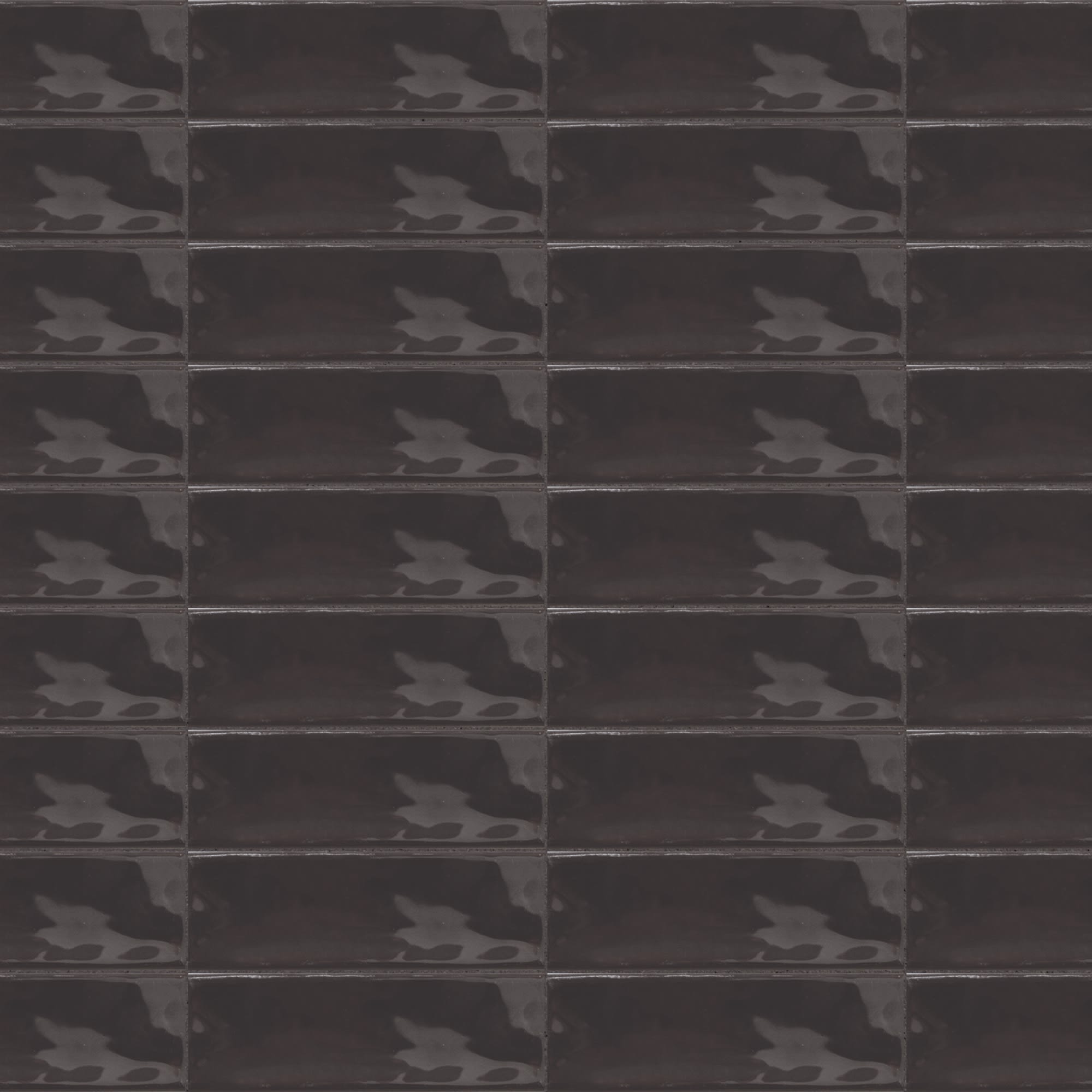 Carrelage effet Zellige Noir 14,6x4,8x0,8 cm Brillant Bravio - Mur intérieur