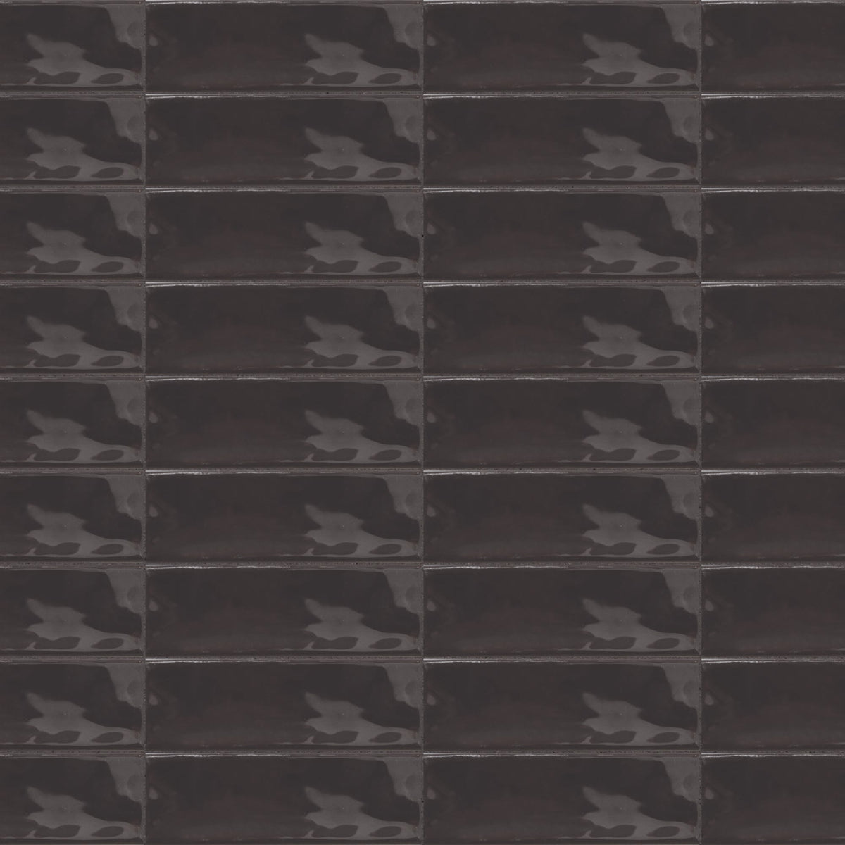 Carrelage effet Zellige Noir 14,6x4,8x0,8 cm Brillant Bravio - Mur intérieur