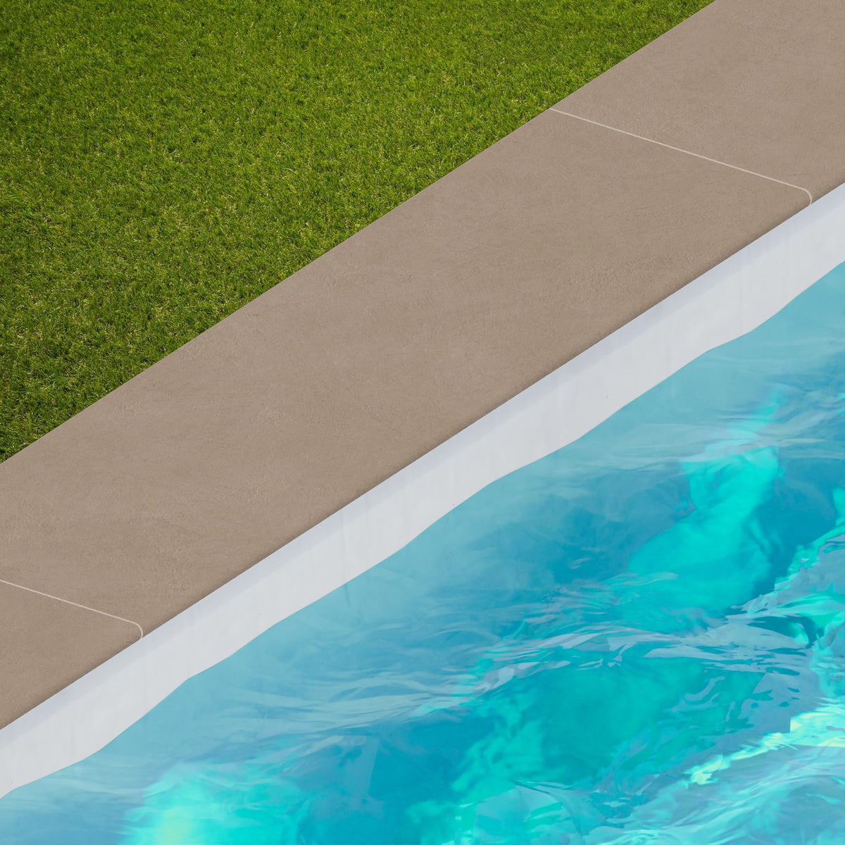Margelle de piscine effet Béton Brun Sable 120x33x2 cm Bord 1/2 Rond Benzaro
