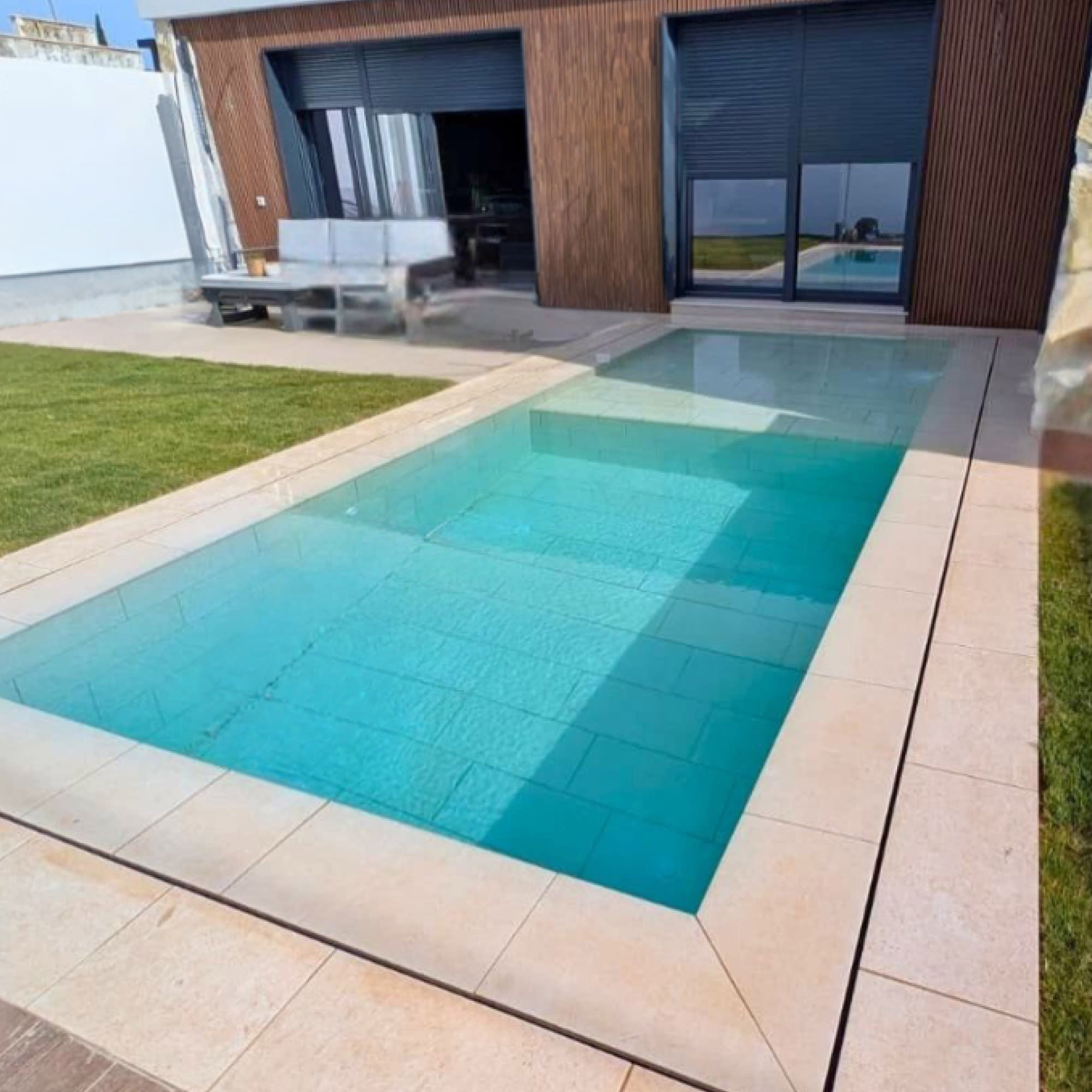Carrelage Piscine effet Pierre Beige 62,6x31x0,9 cm Bahamas