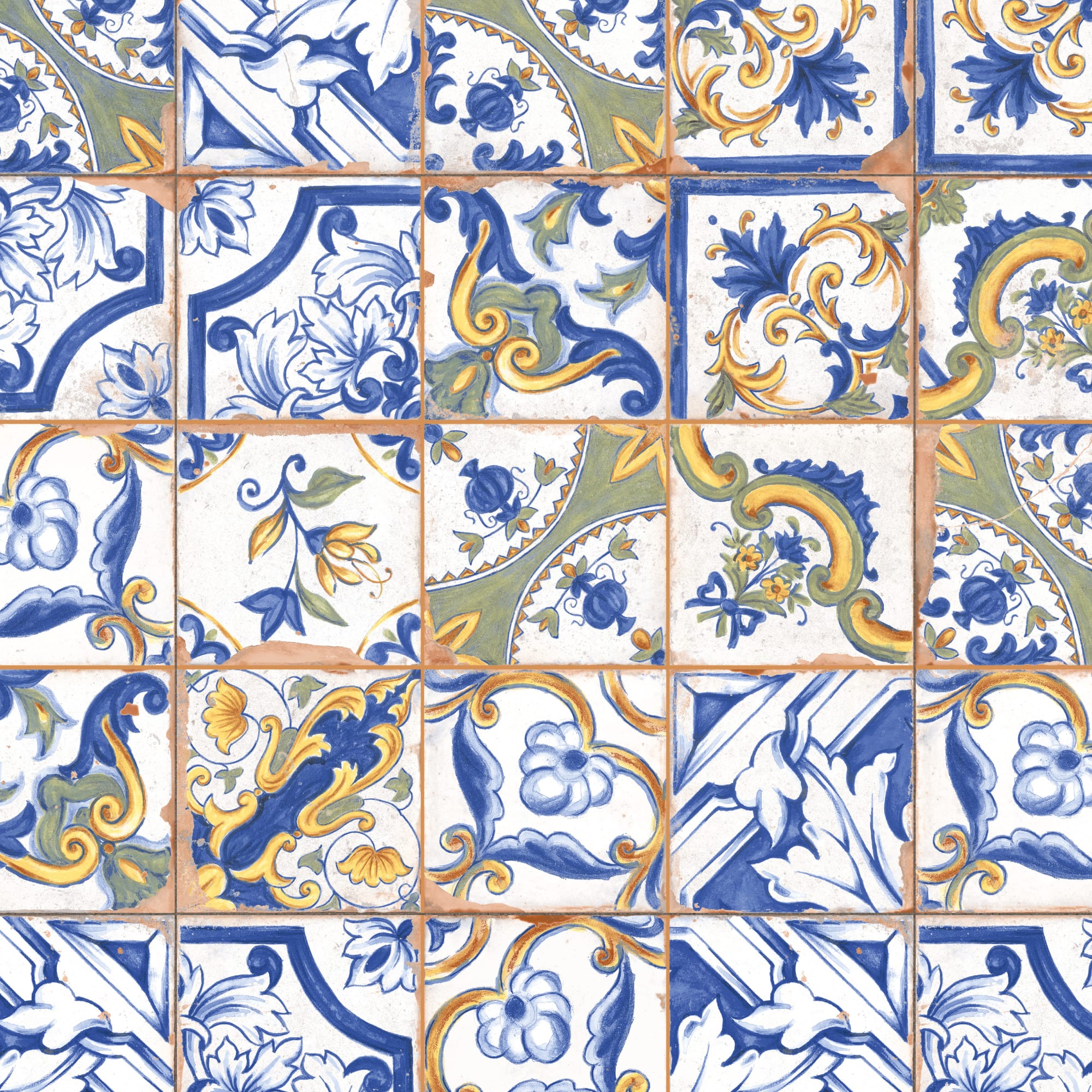 Carrelage Vintage Multicolore Palmyra 33x33x0,95 cm Castelia - Mur intérieur