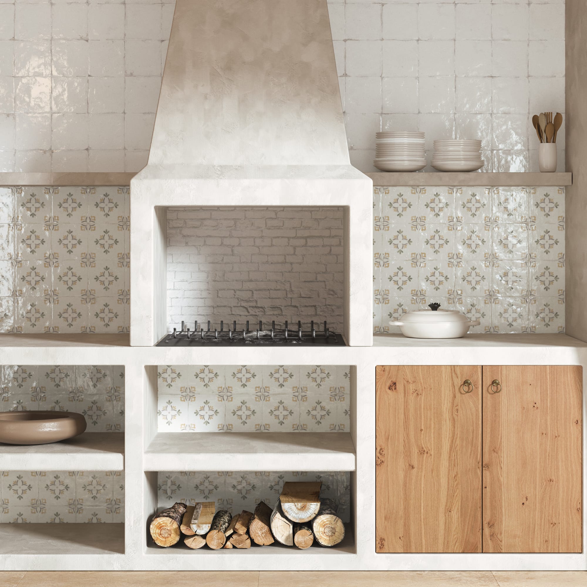 Carrelage Florane 14,8x14,8x0,77 cm Zirel - Mur intérieur