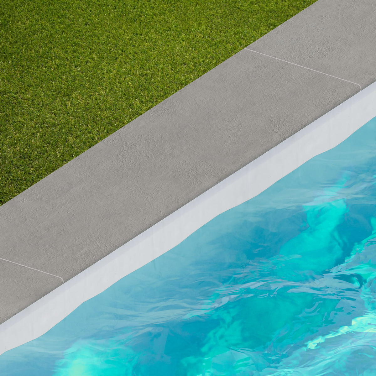 Margelle de piscine effet Béton Gris Cendré 120x33x2 cm Bord 1/2 Rond Gravino