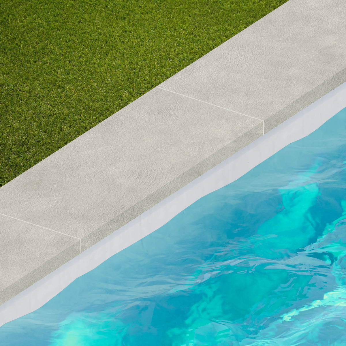 Margelle de piscine effet Béton Gris Argile 80x33x2 cm Bord Droit avec retombée Stavira