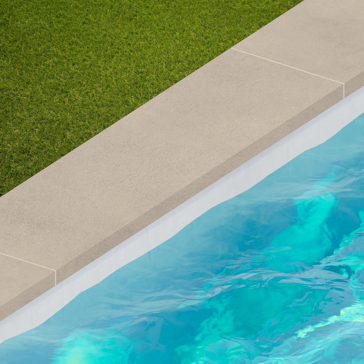 Margelle de piscine effet Béton Grège 120x33x2 cm Bord Droit avec retombée Montera