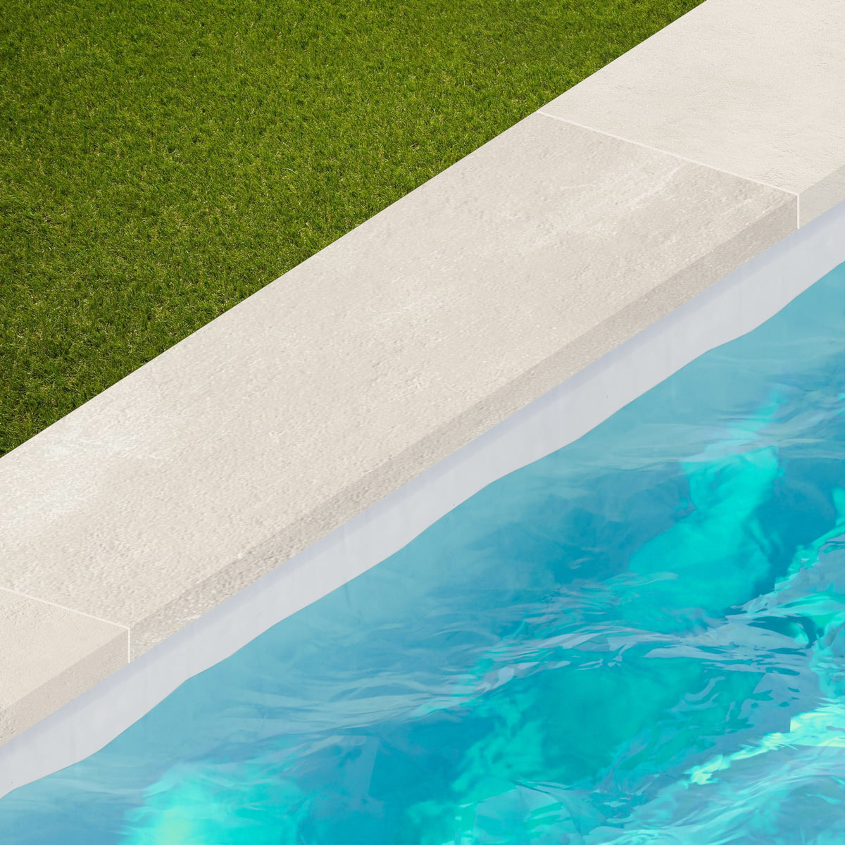 Margelle de piscine effet Béton Gris Luce 120x33x2 cm Bord Droit avec retombée Gravino