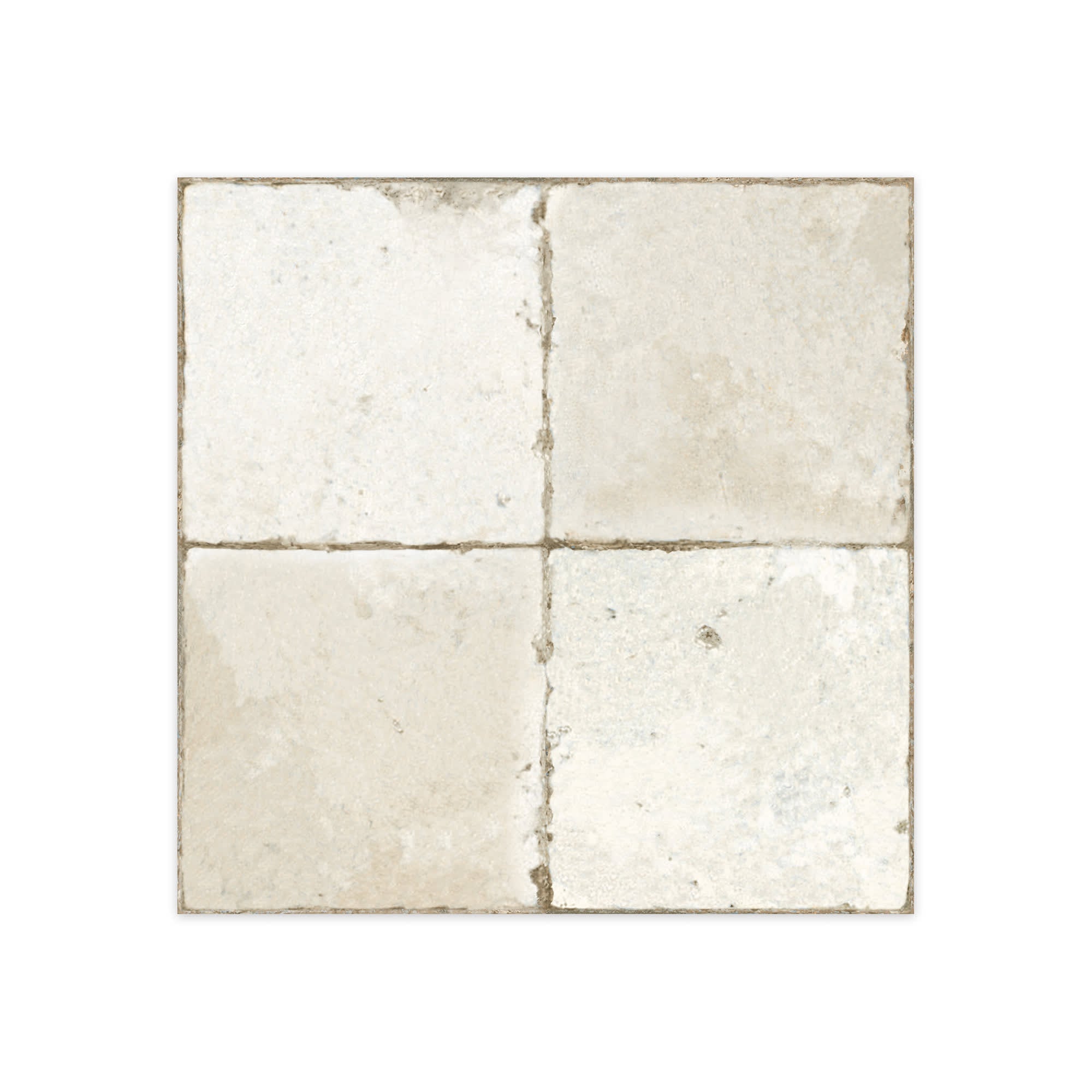 Carrelage Vintage effet Carreau ciment Blanc 45x45x0,95 cm Azoria - Sol et mur intérieur