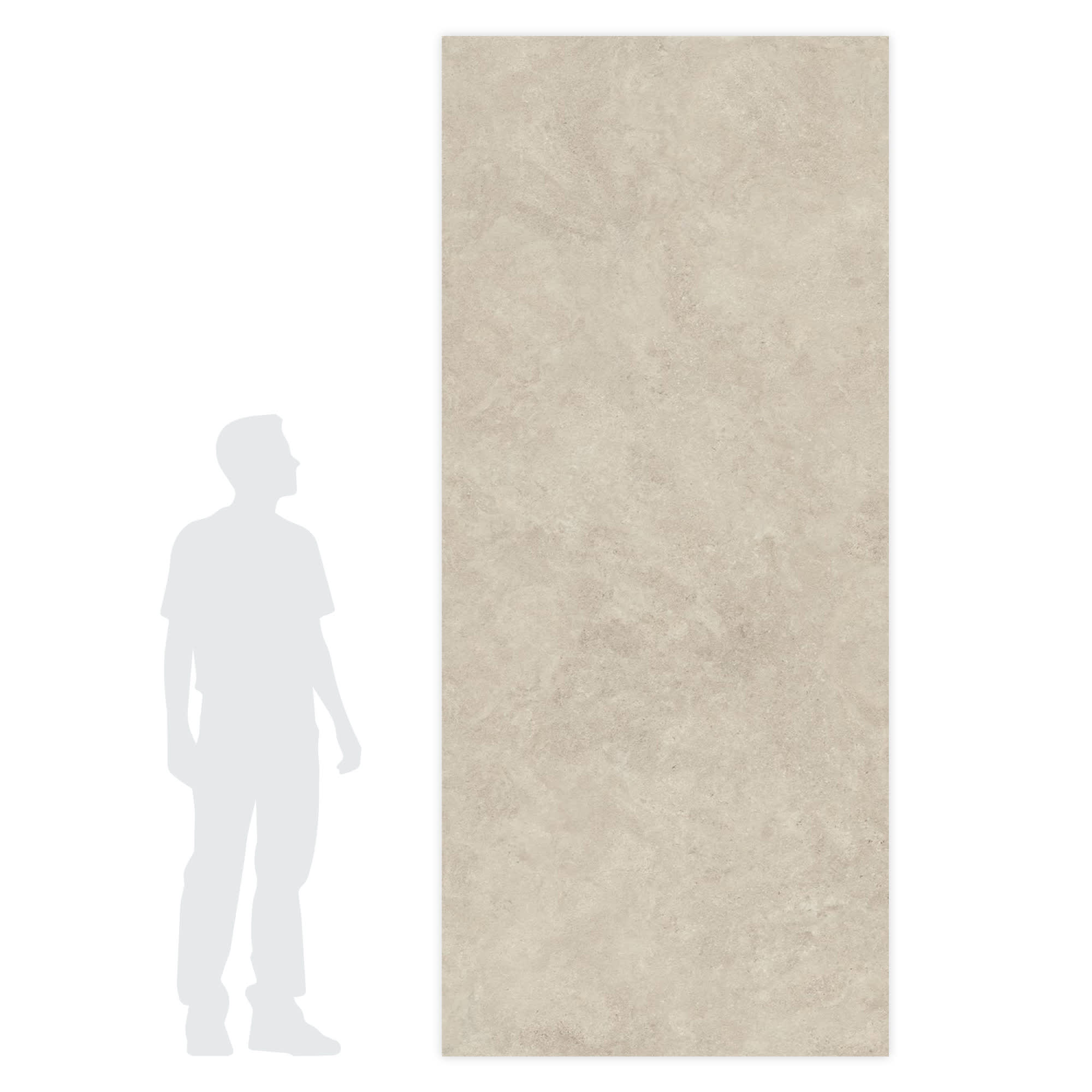 Carrelage effet Pierre Calcaire Gris Brume 278x120x0,6 cm Mat Rocalta - Mur intérieur