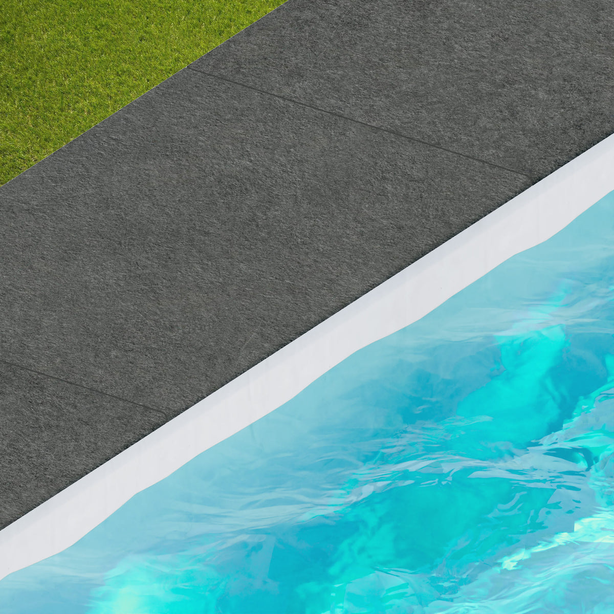 Margelle de piscine effet Pierre Quartzite Gris Carbone 90x60x2 cm Bord 1/2 Rond Venturo