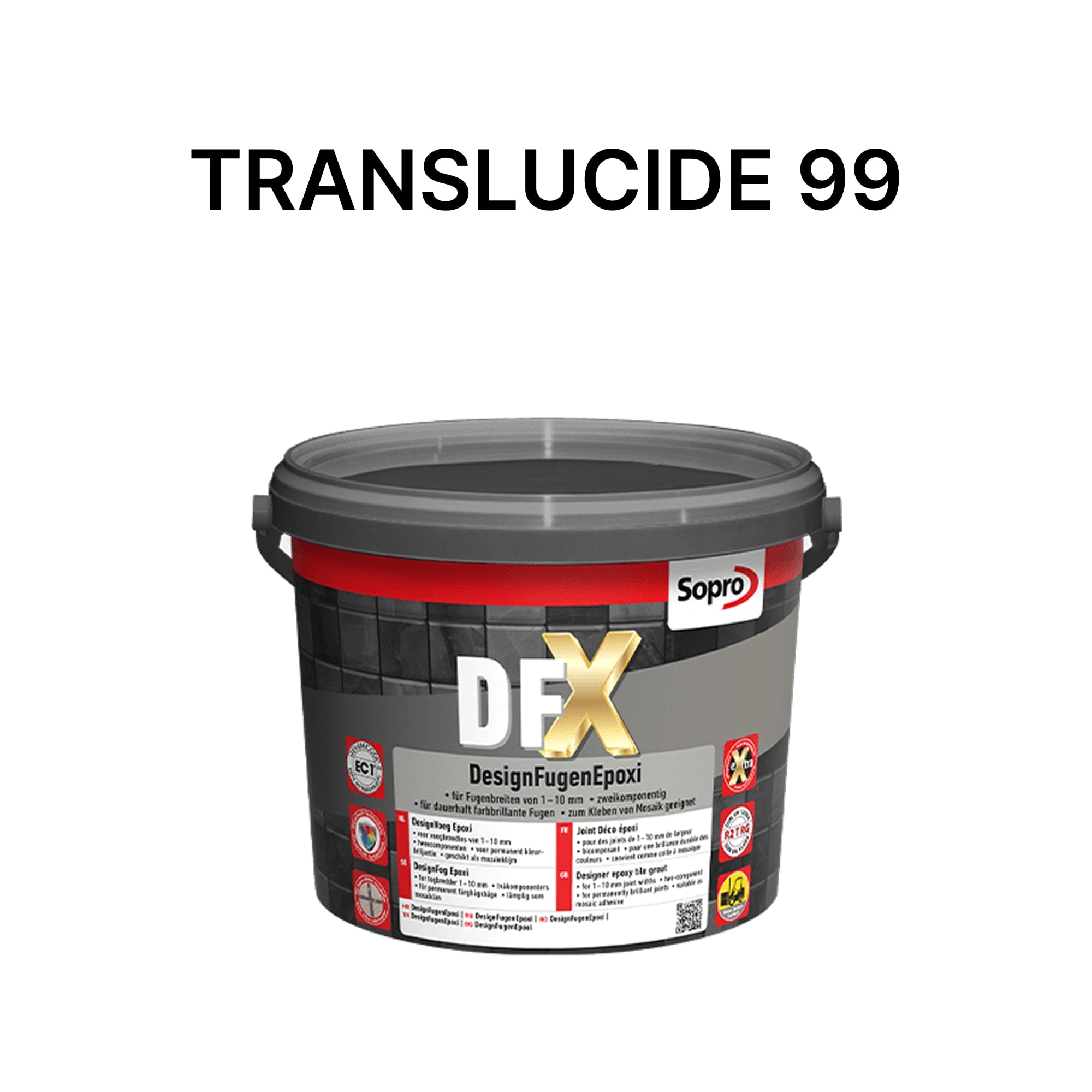 Joint / Colle époxy carrelage et piscine - Translucide 99 - Sopro DFX - 3 kg