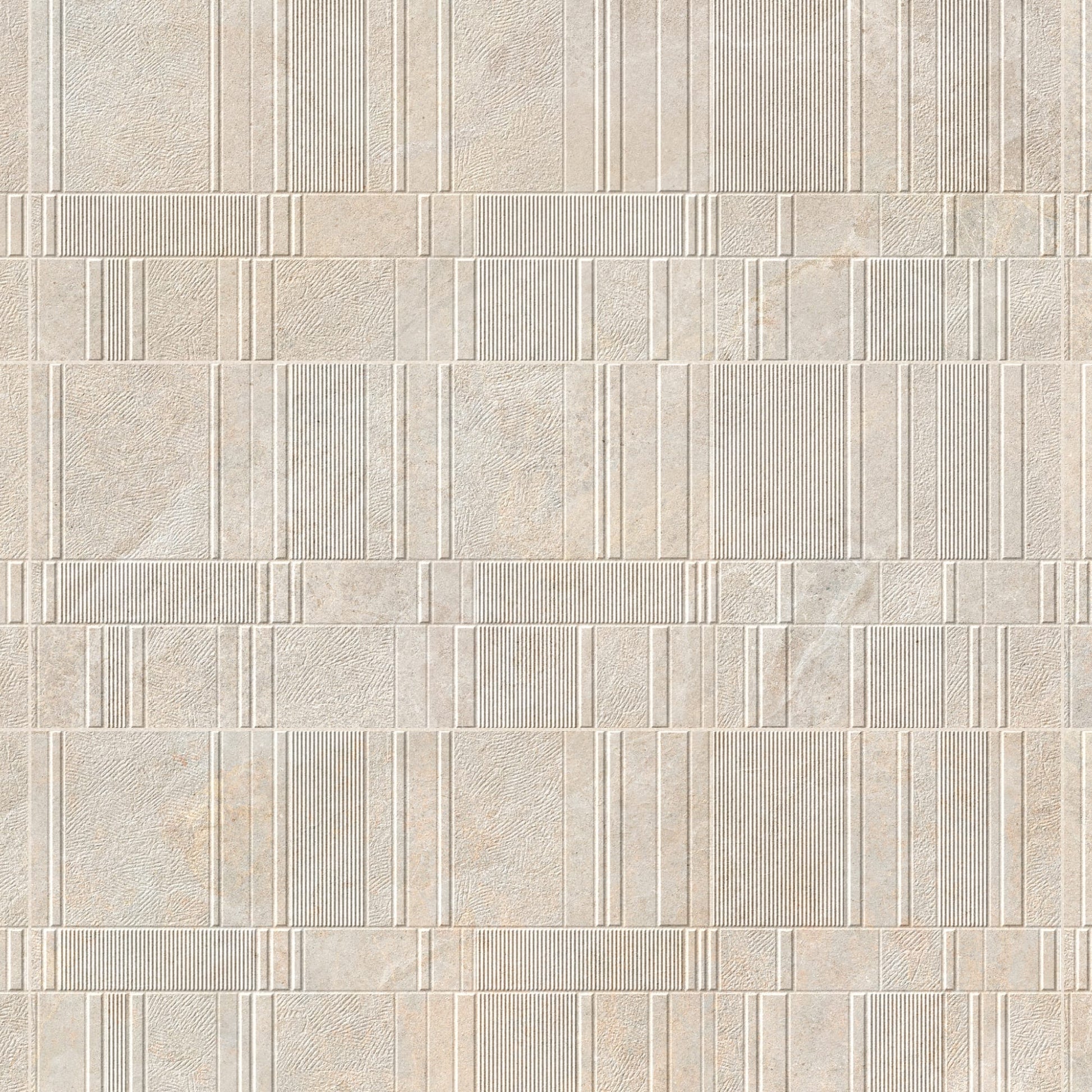 Carrelage effet Pierre 3D Beige Sable Stripe 100x33,3x0,98 cm Serdano - Mur intérieur