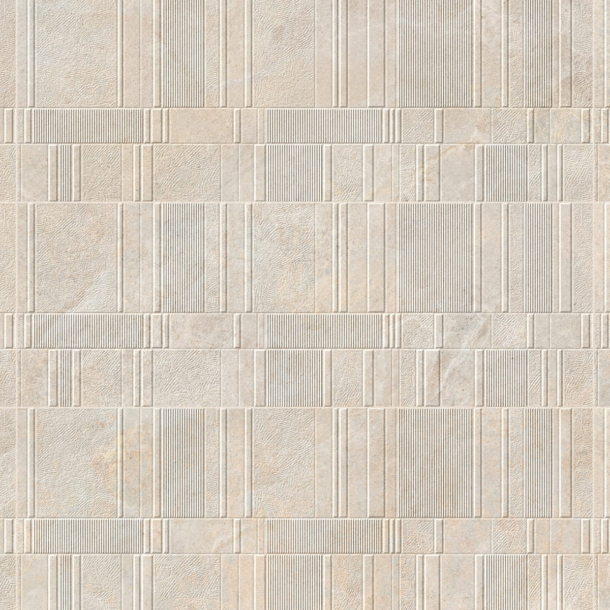 Carrelage effet Pierre 3D Beige Sable Stripe 100x33,3x0,98 cm Serdano - Mur intérieur