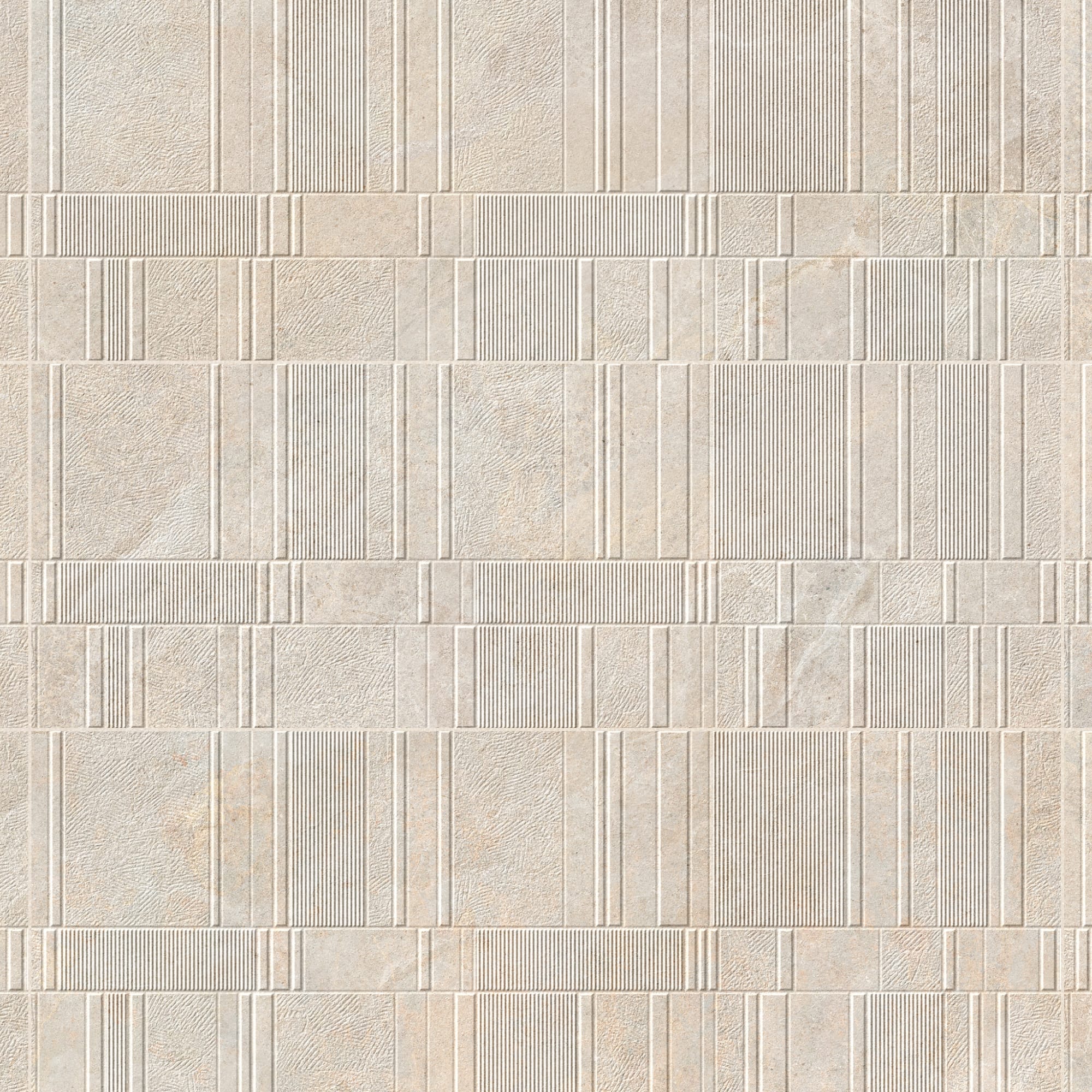 Carrelage effet Pierre 3D Beige Sable Stripe 100x33,3x0,98 cm Serdano - Mur intérieur