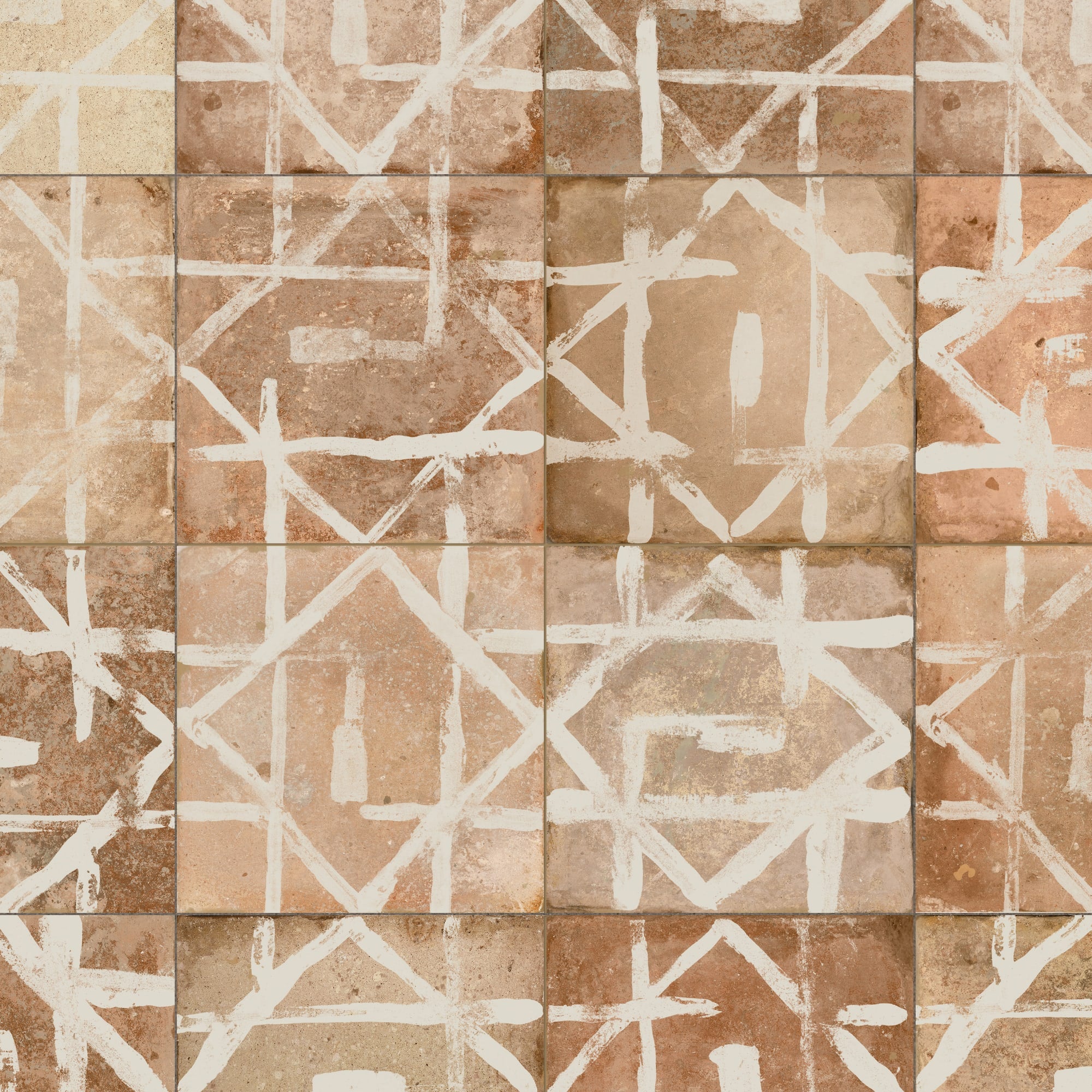 Carrelage Vintage effet Terre cuite Nature Lines 45x45x0,95 cm Terravia - Sol et mur intérieur