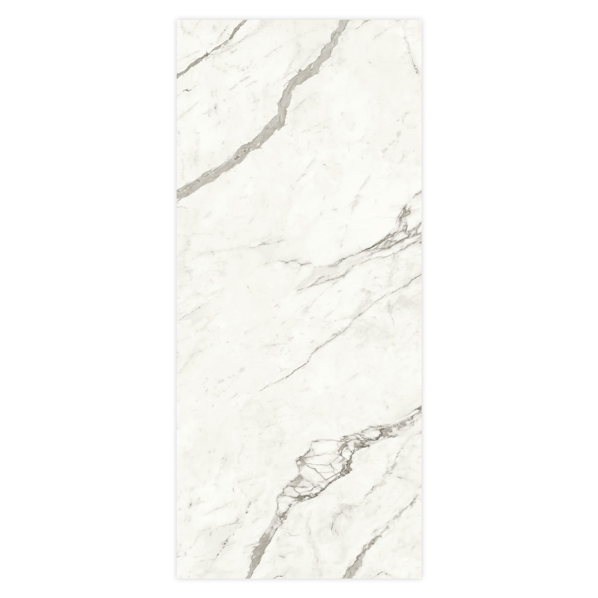 Carrelage effet Marbre Blanc Calacatta Majestic 278x120x0,6 cm Brillant Faventa - Mur intérieur