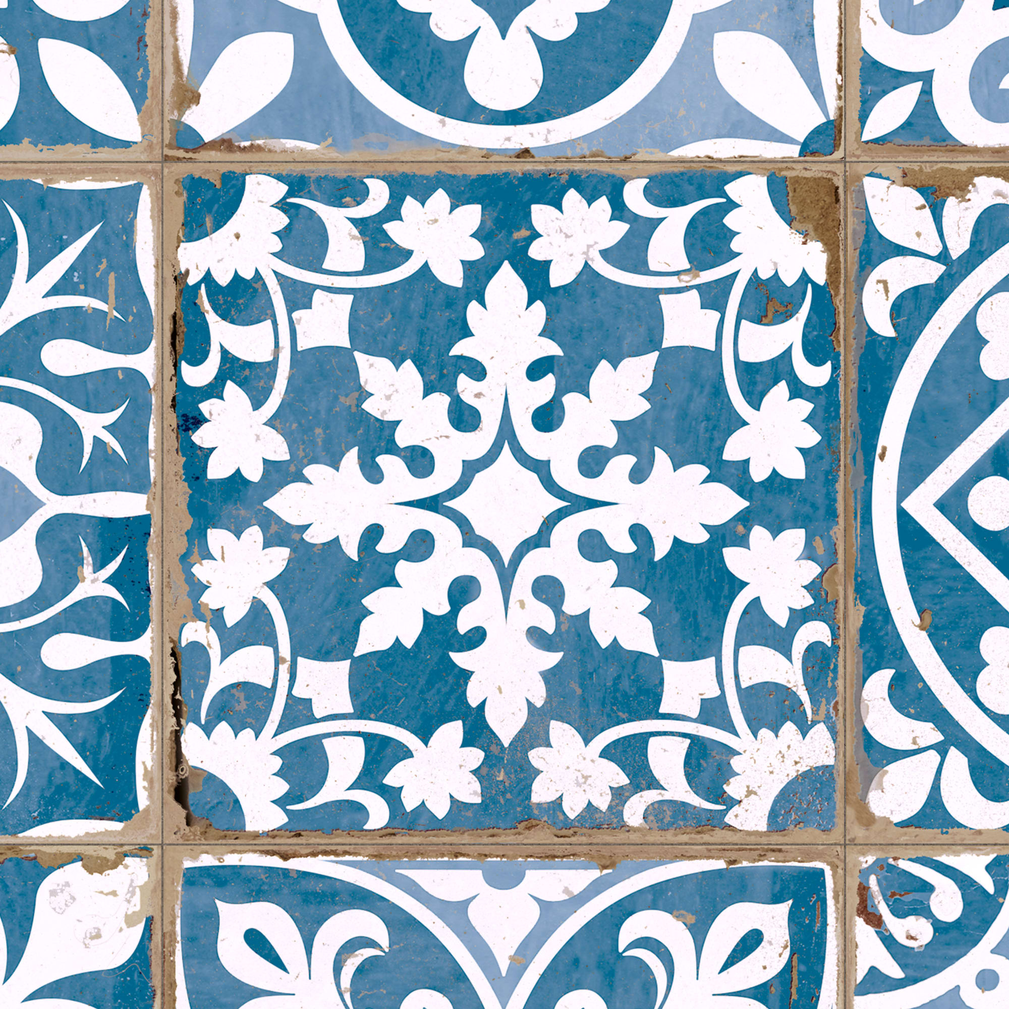 Carrelage Vintage Bleu Patchwork 33x33x0,95 cm Vintara - Sol et mur intérieur