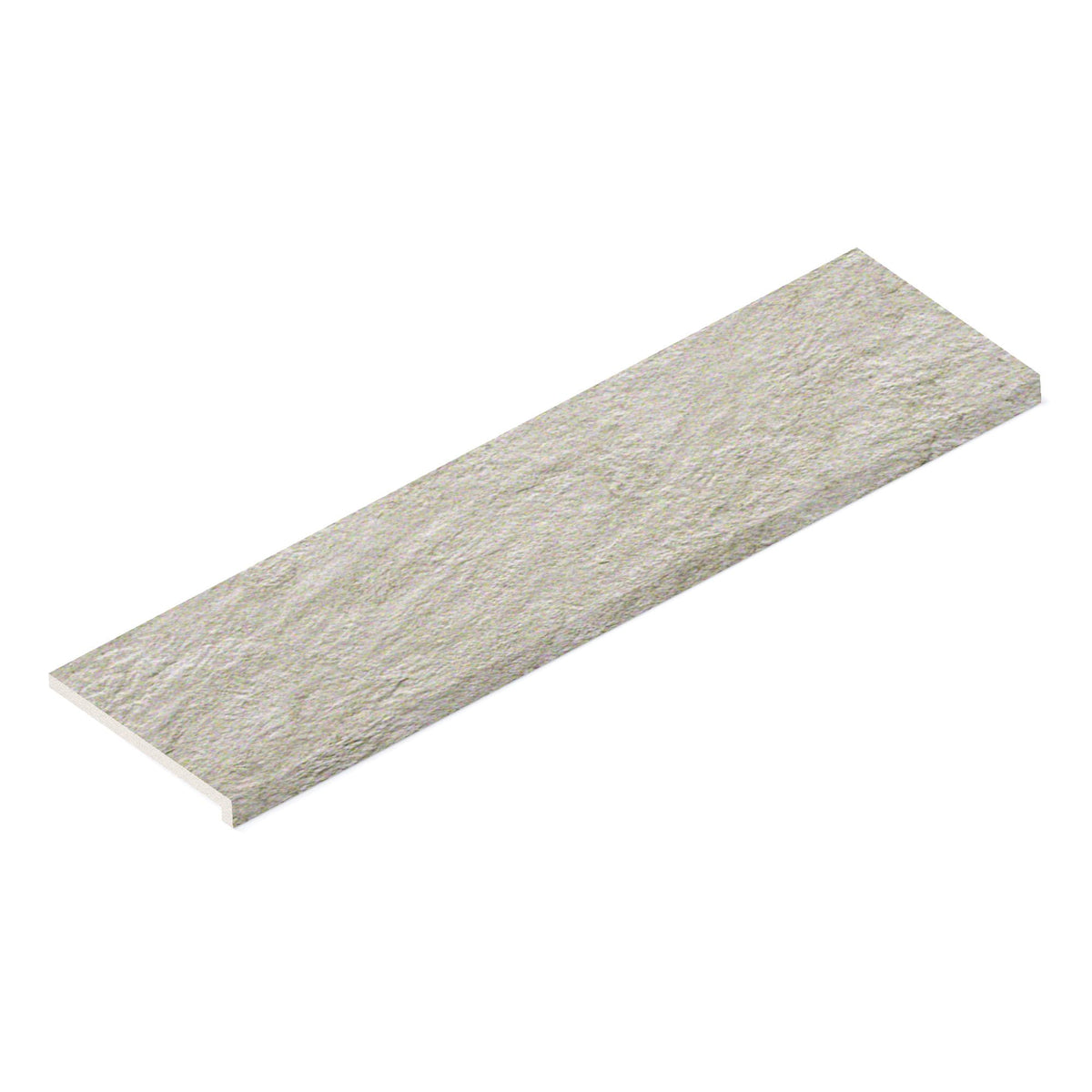 Margelle de piscine effet Pierre Quartzite Gris Crème 120x33x2 cm Bord Droit avec retombée Teravio