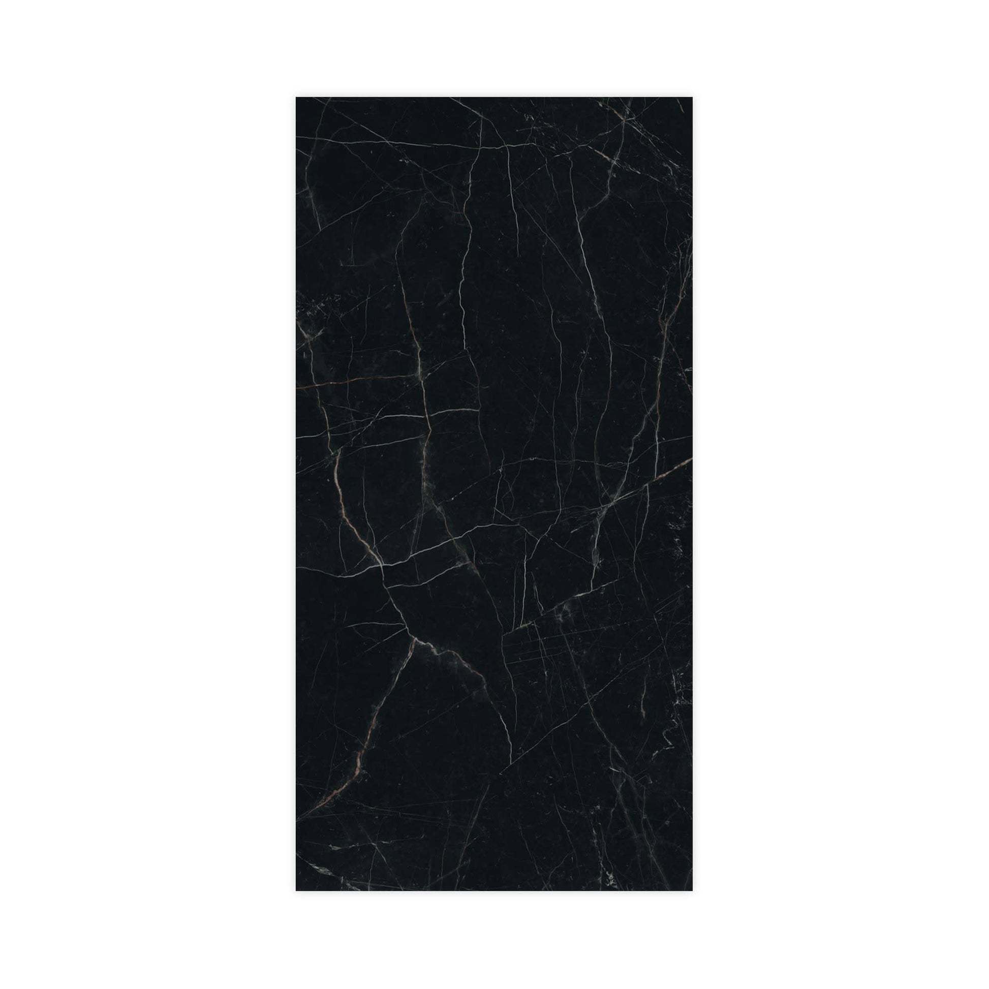 Carrelage effet Marbre Noir Scuro 240x120x0,9 cm Brillant Magnaro - Mur intérieur