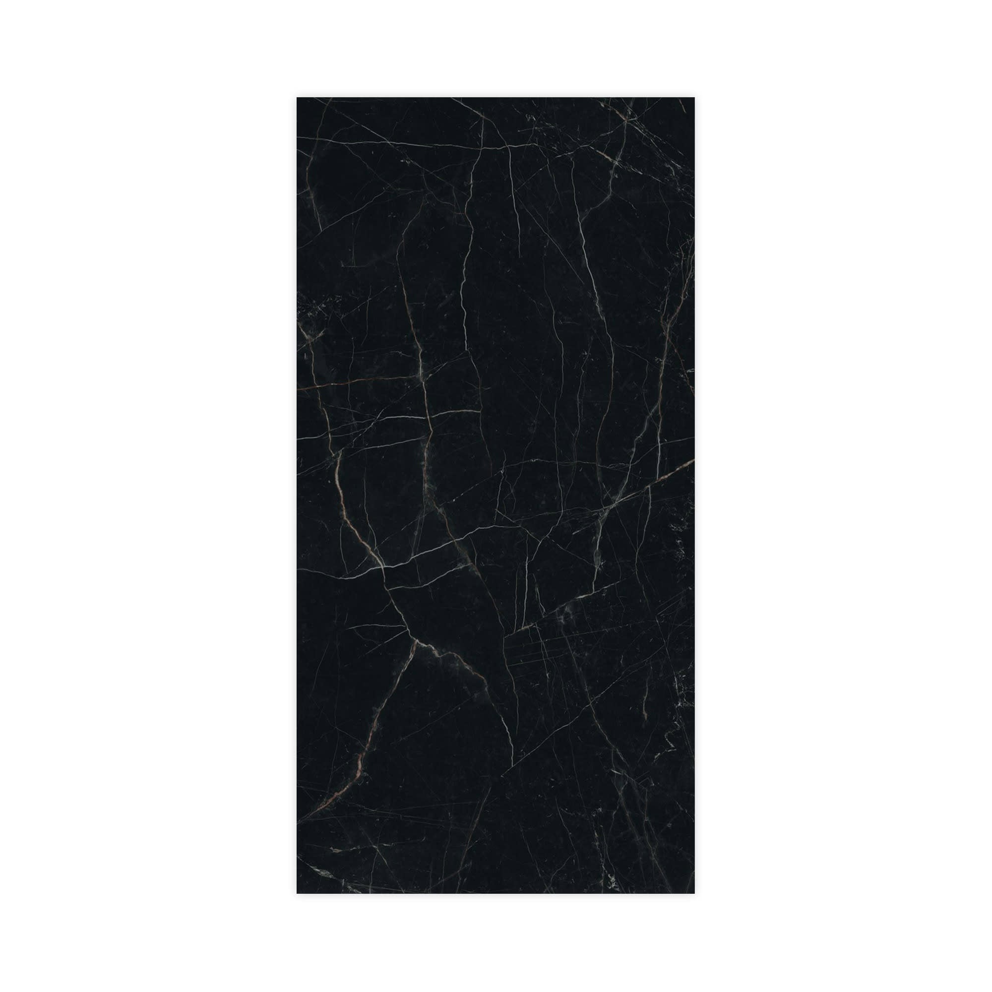Carrelage effet Marbre Noir Scuro 240x120x0,9 cm Brillant Magnaro - Mur intérieur