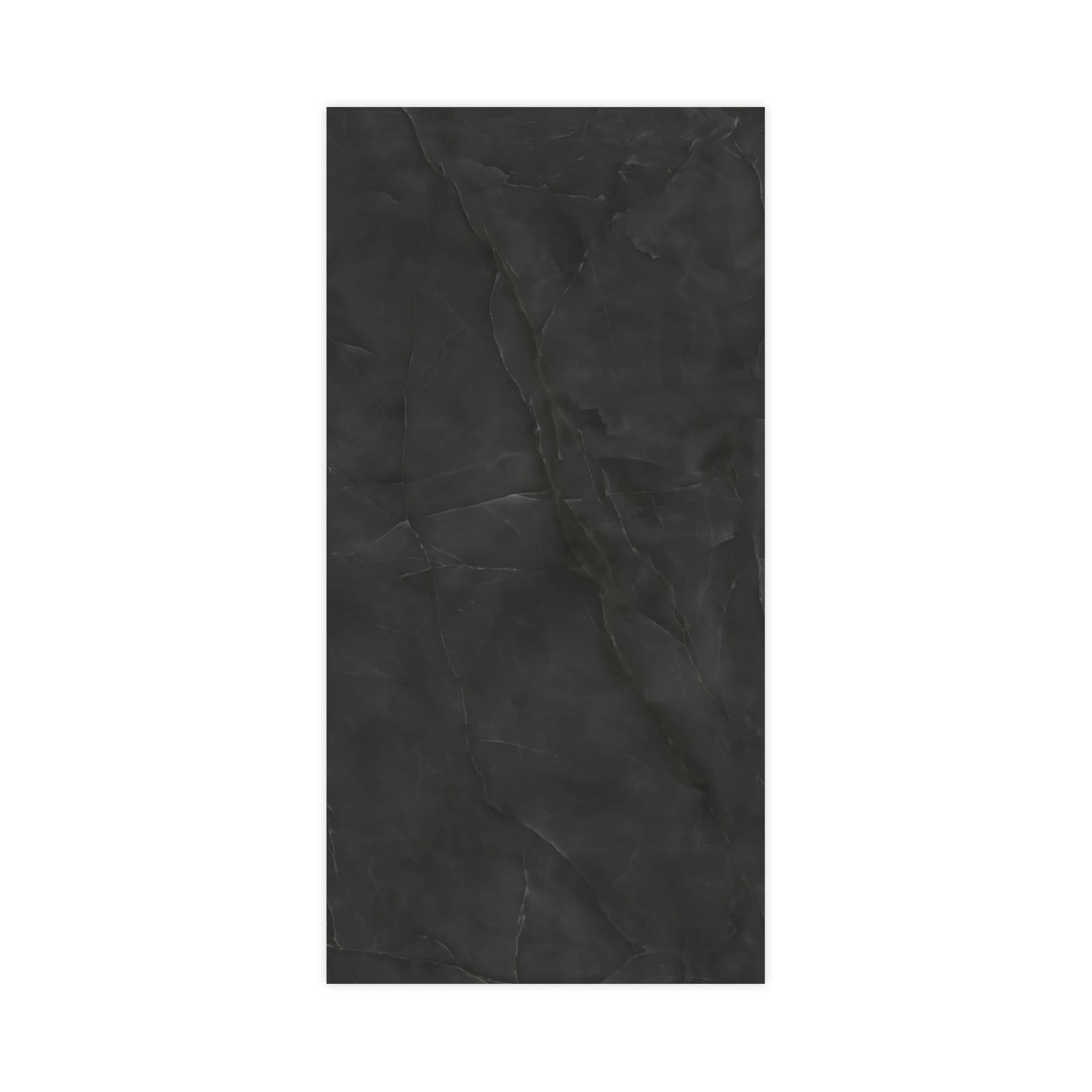 Carrelage effet Onyx Noir Obsidienne 240x120x0,9 cm Brillant Nerolio - Mur intérieur