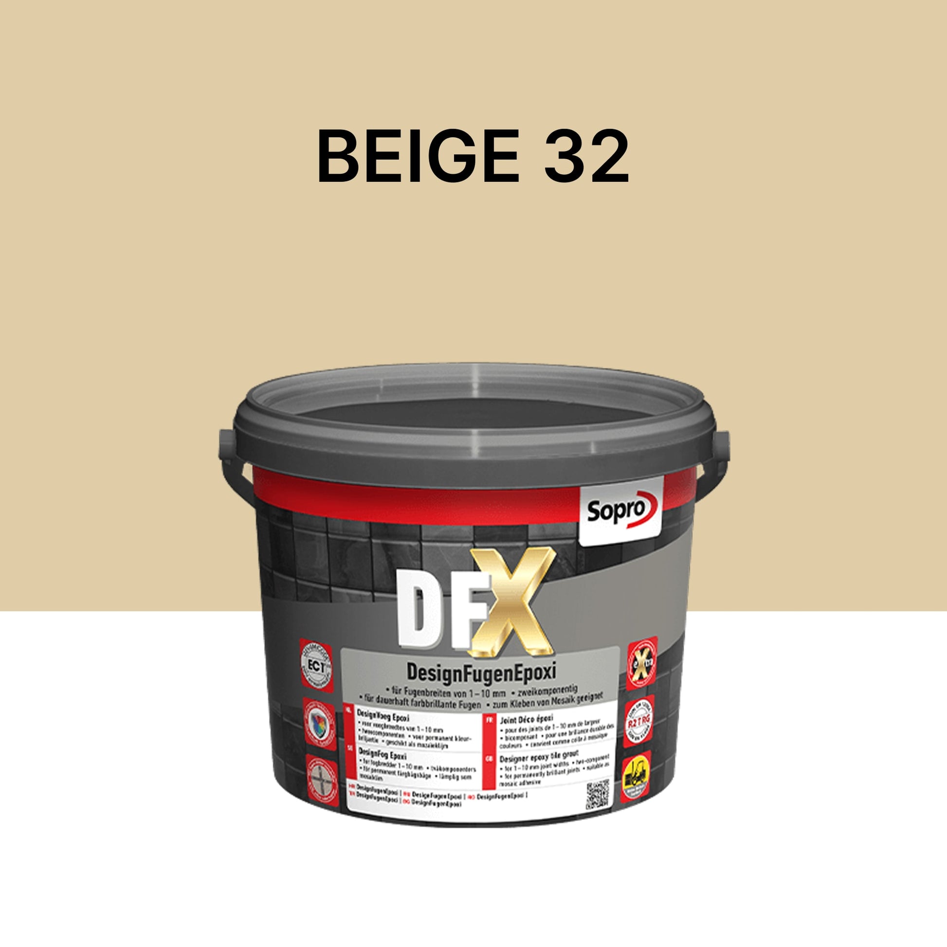 Joint / Colle époxy carrelage et piscine - Beige 32 - Sopro DFX - 3 kg