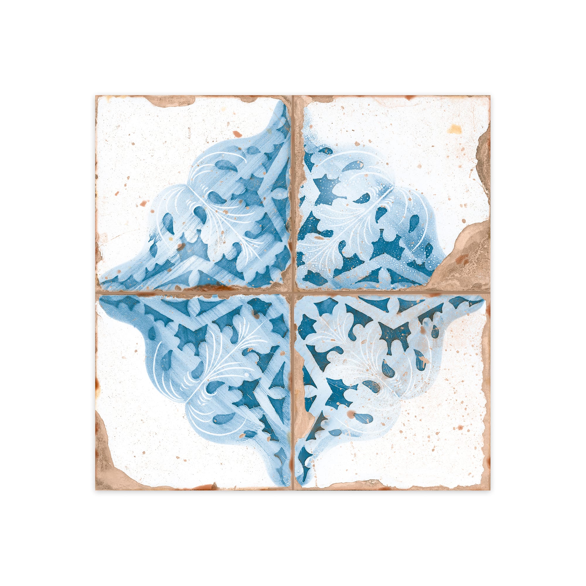 Carrelage Vintage Bleu Nature 33x33x0,95 cm Rhodes - Sol et mur intérieur