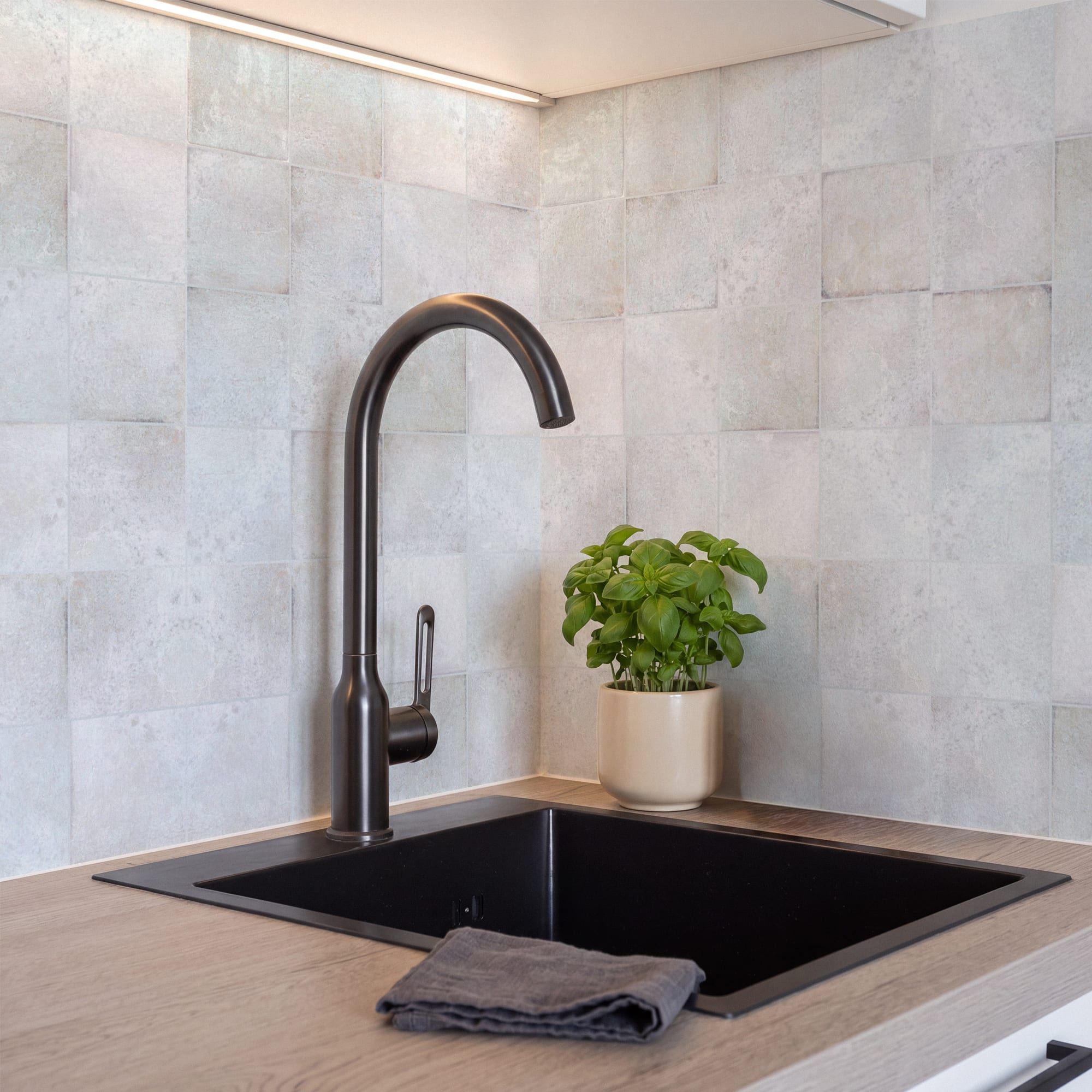 Carrelage effet Zellige Blanc 10x10x0,85 cm Caldero - Mur intérieur