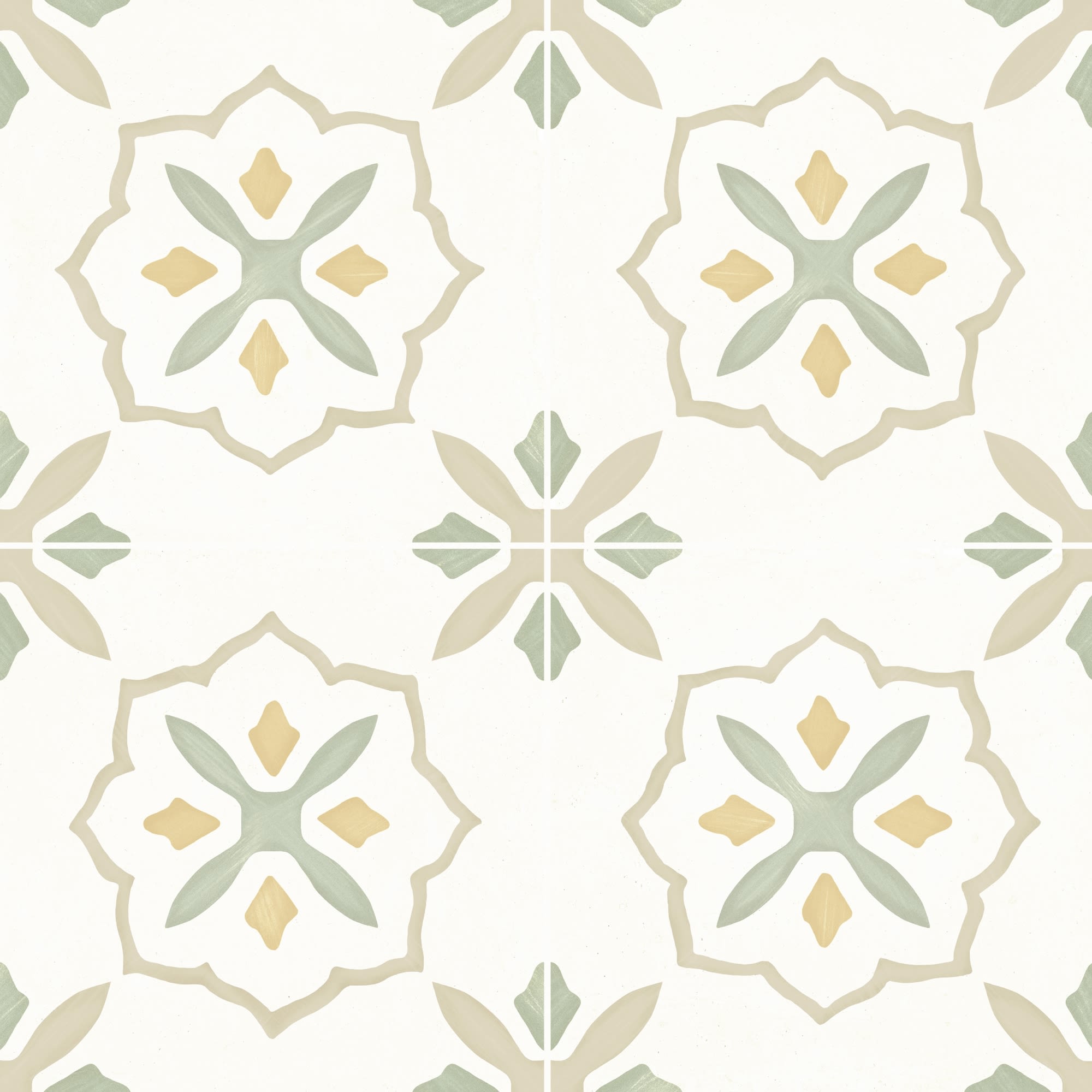 Carrelage effet Carreau ciment Roselis Jaune 22,3x22,3x0,9 cm Levior - Sol et mur intérieur