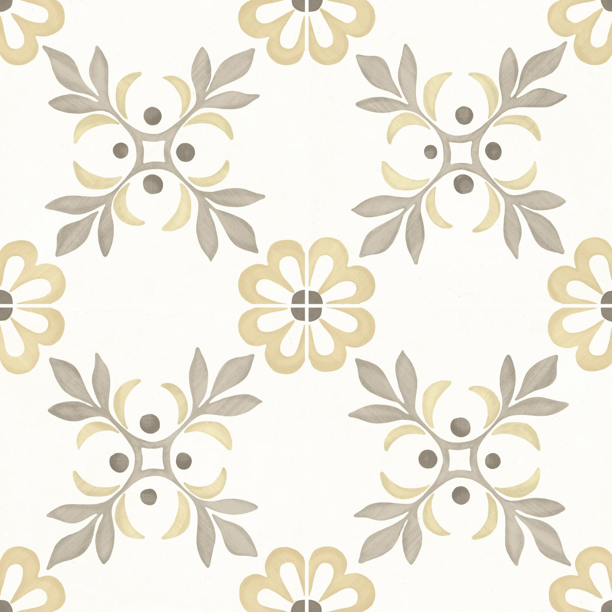 Carrelage effet Carreau ciment Roselis Jaune 22,3x22,3x0,9 cm Levior - Sol et mur intérieur