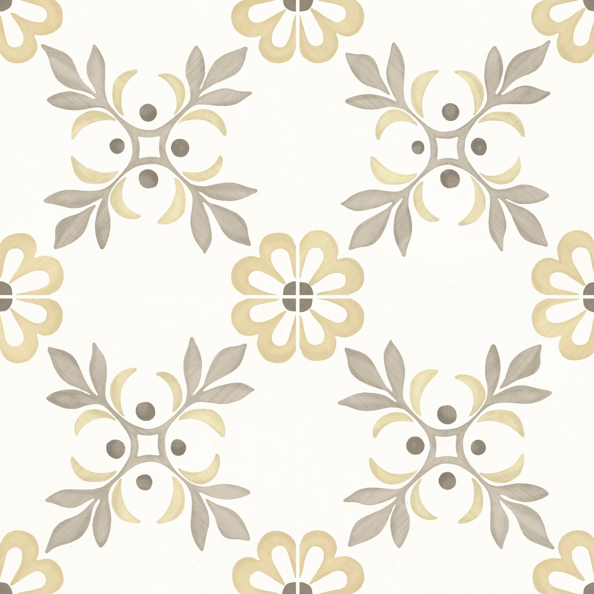 Carrelage effet Carreau ciment Roselis Jaune 22,3x22,3x0,9 cm Levior - Sol et mur intérieur