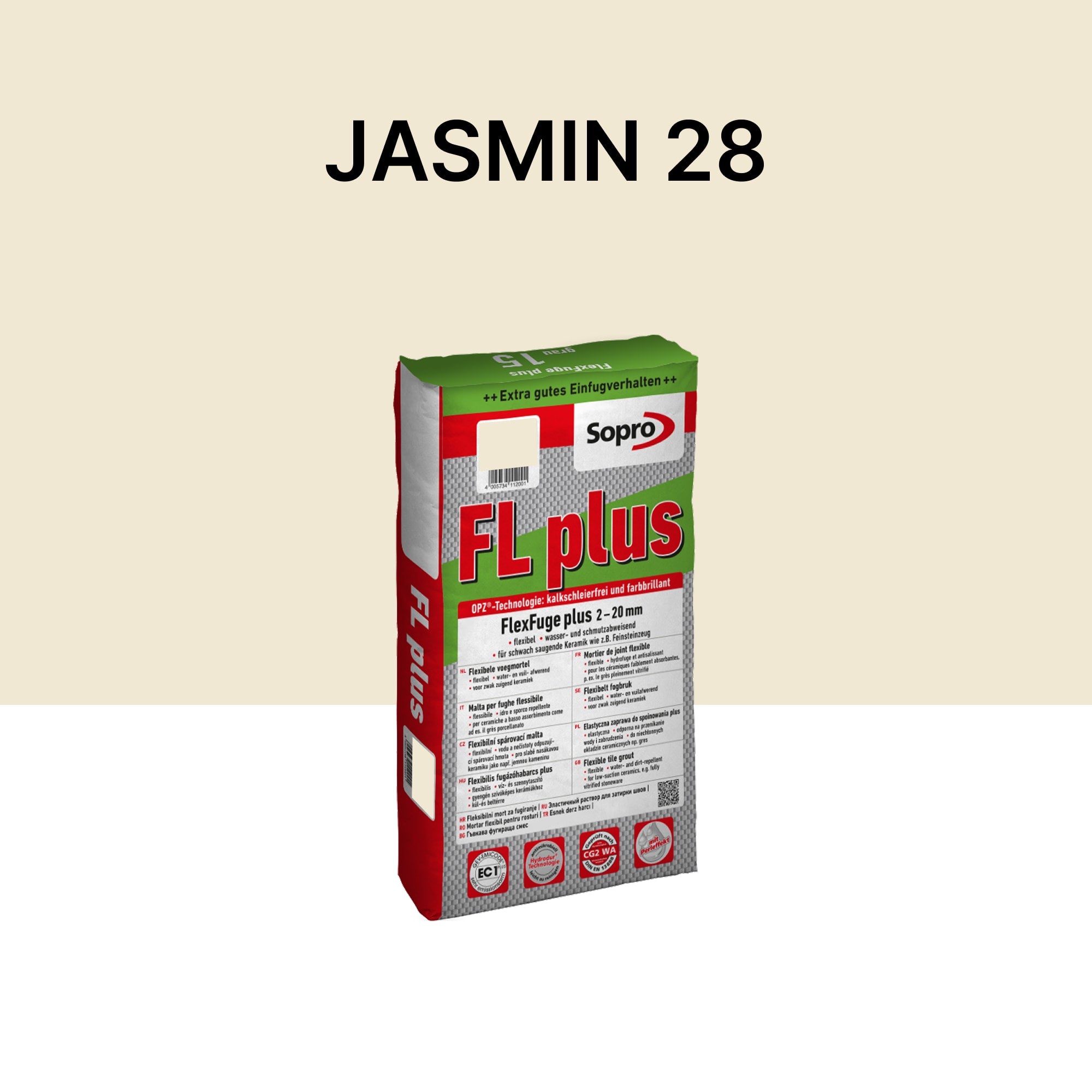 Joint carrelage intérieur et extérieur - 2 à 20 mm - Jasmin 28 - Sopro FL plus - 5 kg