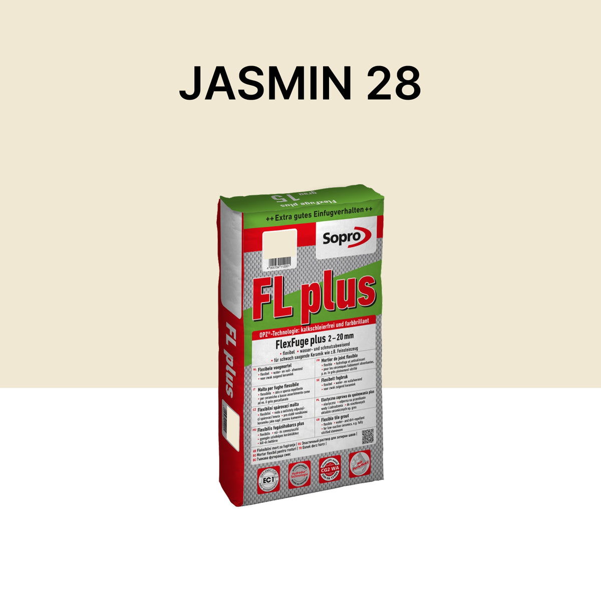 Joint carrelage intérieur et extérieur - 2 à 20 mm - Jasmin 28 - Sopro FL plus - 5 kg