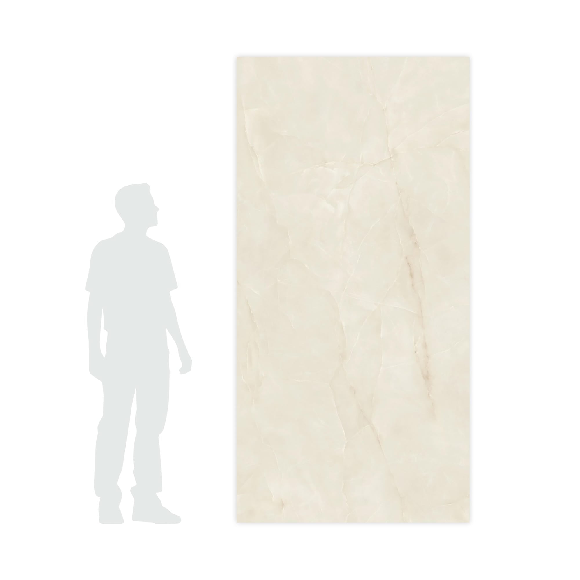 Carrelage effet Onyx Blanc Opalin 240x120x0,9 cm Brillant Nerolio - Mur intérieur
