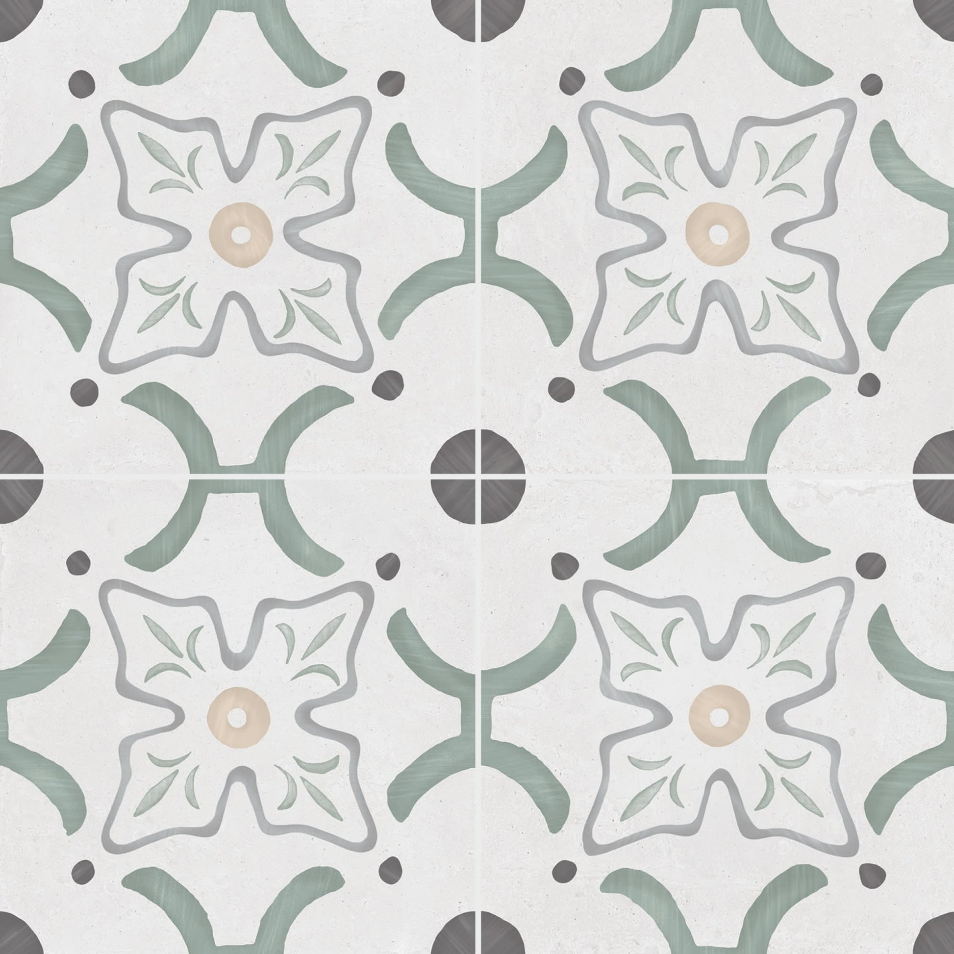 Carrelage effet Carreau ciment Sorella Vert 22,3x22,3x0,9 cm Ventoril - Sol et mur intérieur