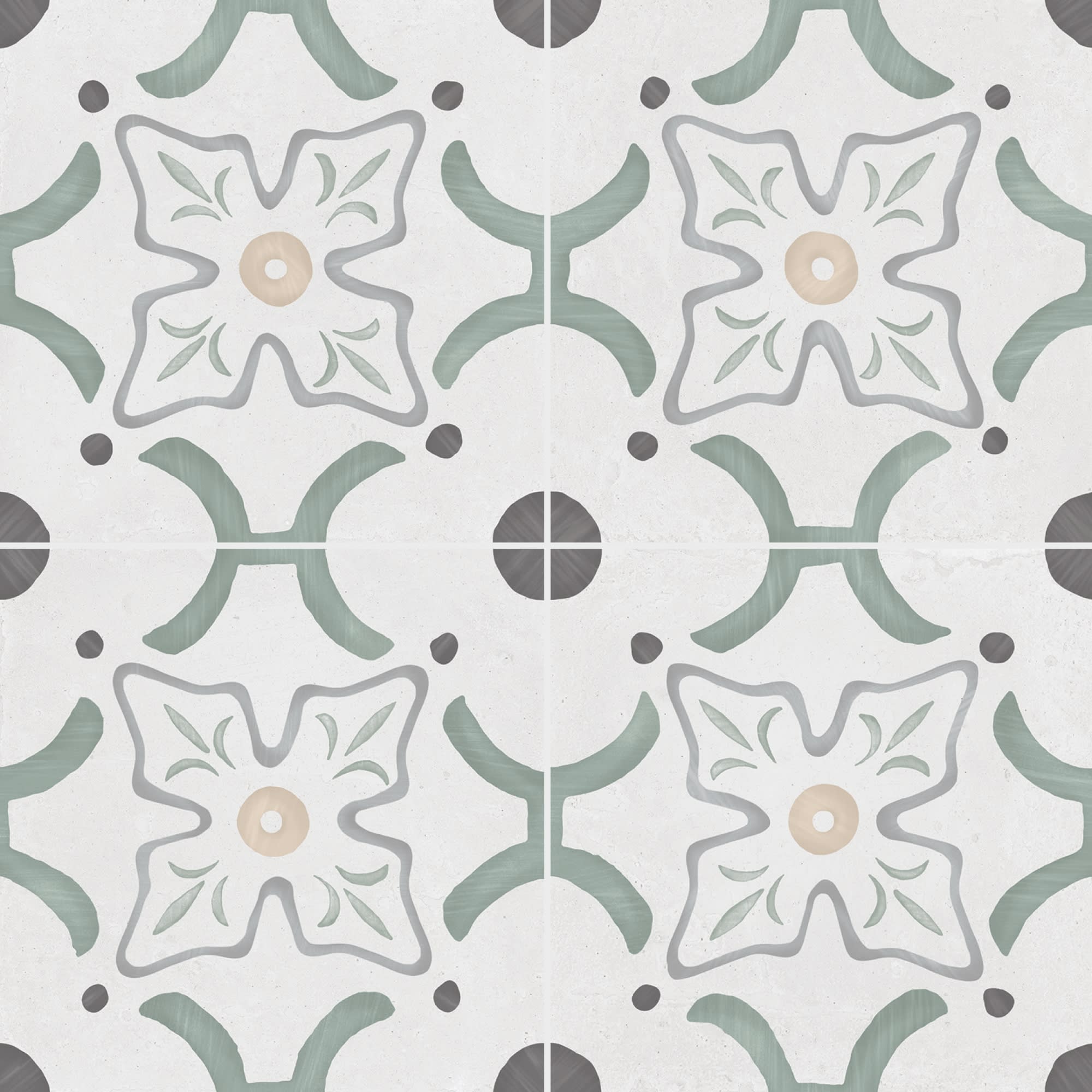 Carrelage effet Carreau ciment Sorella Vert 22,3x22,3x0,9 cm Ventoril - Sol et mur intérieur