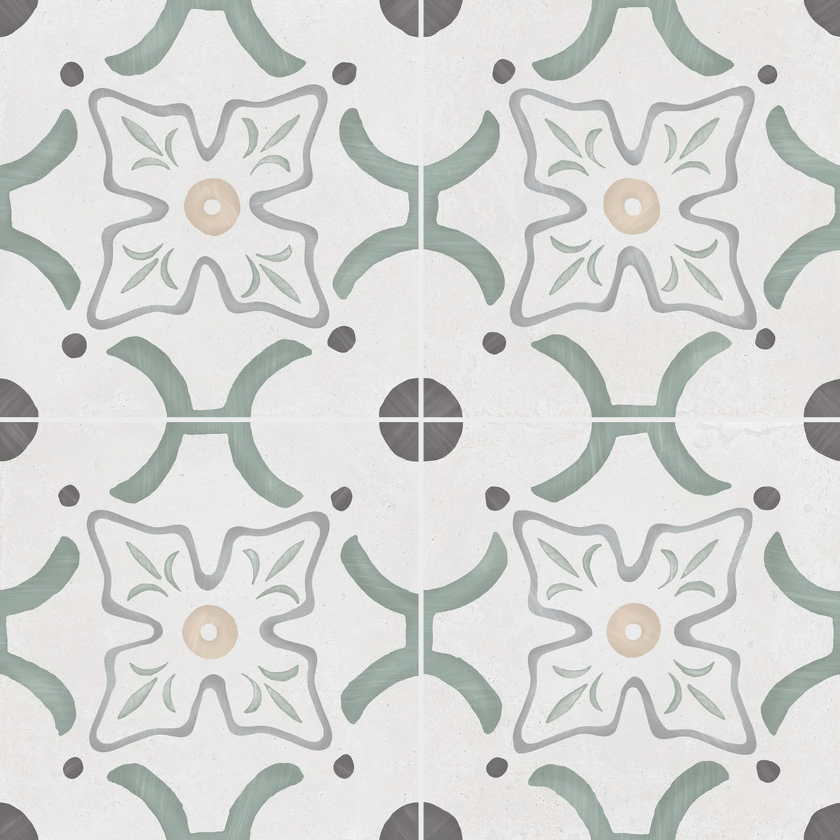 Carrelage effet Carreau ciment Sorella Vert 22,3x22,3x0,9 cm Ventoril - Sol et mur intérieur