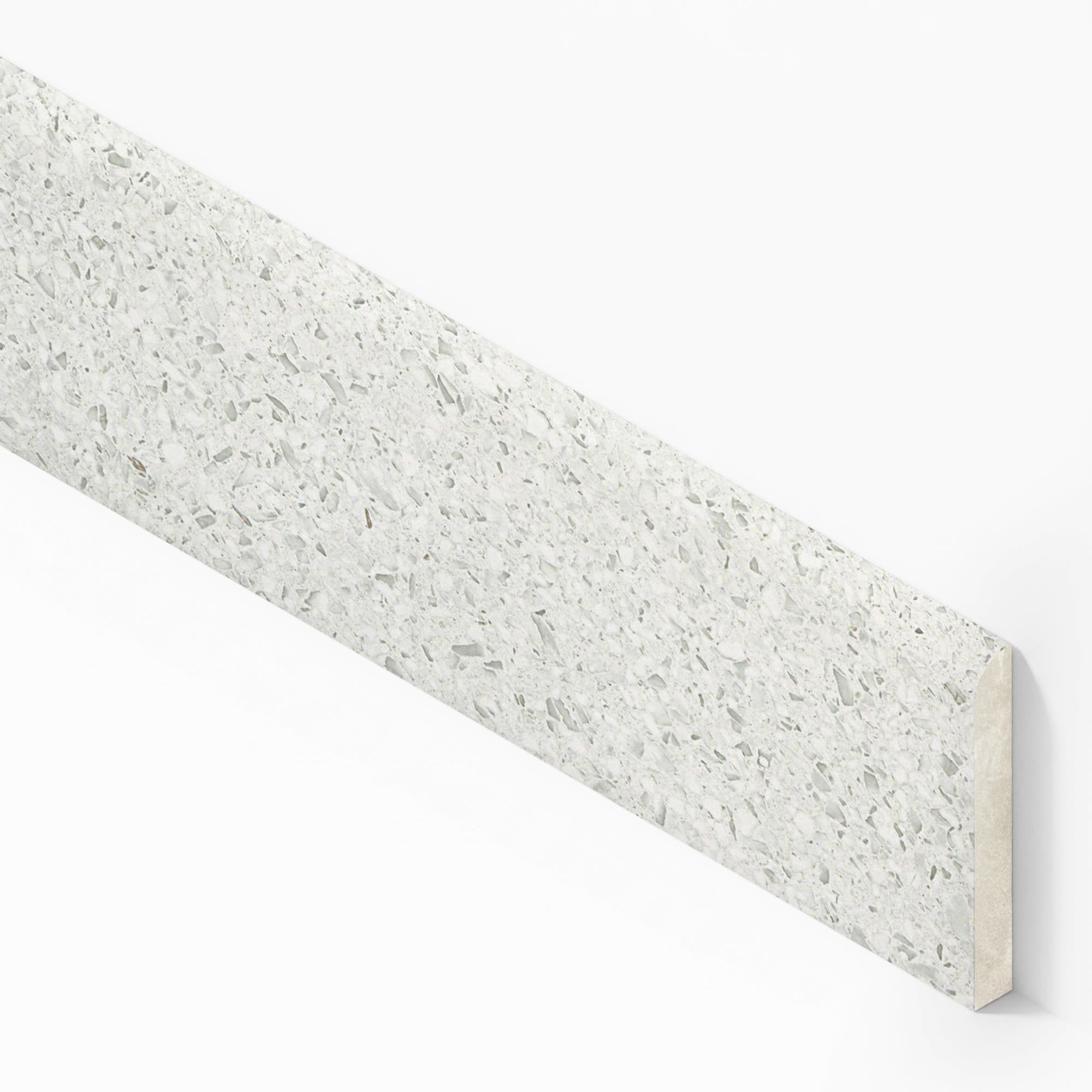 Plinthe carrelage effet Terrazzo Blanc Perle 60x7,2 cm Mat Calviera