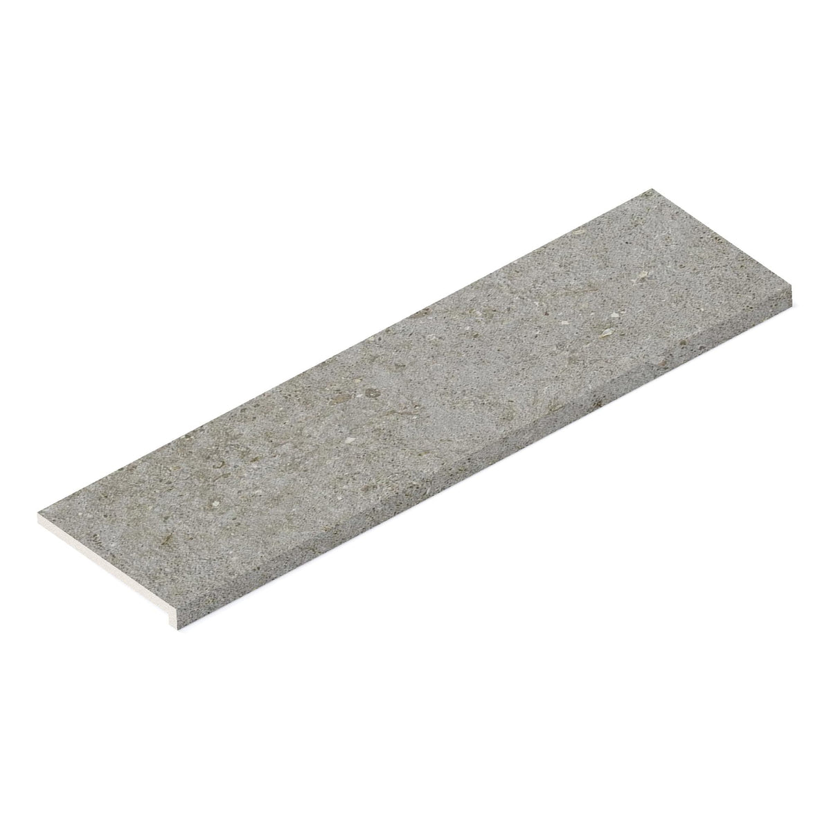 Margelle de piscine effet Pierre Calcaire Gris Cendré 120x33x2 cm Bord Droit avec retombée Domella