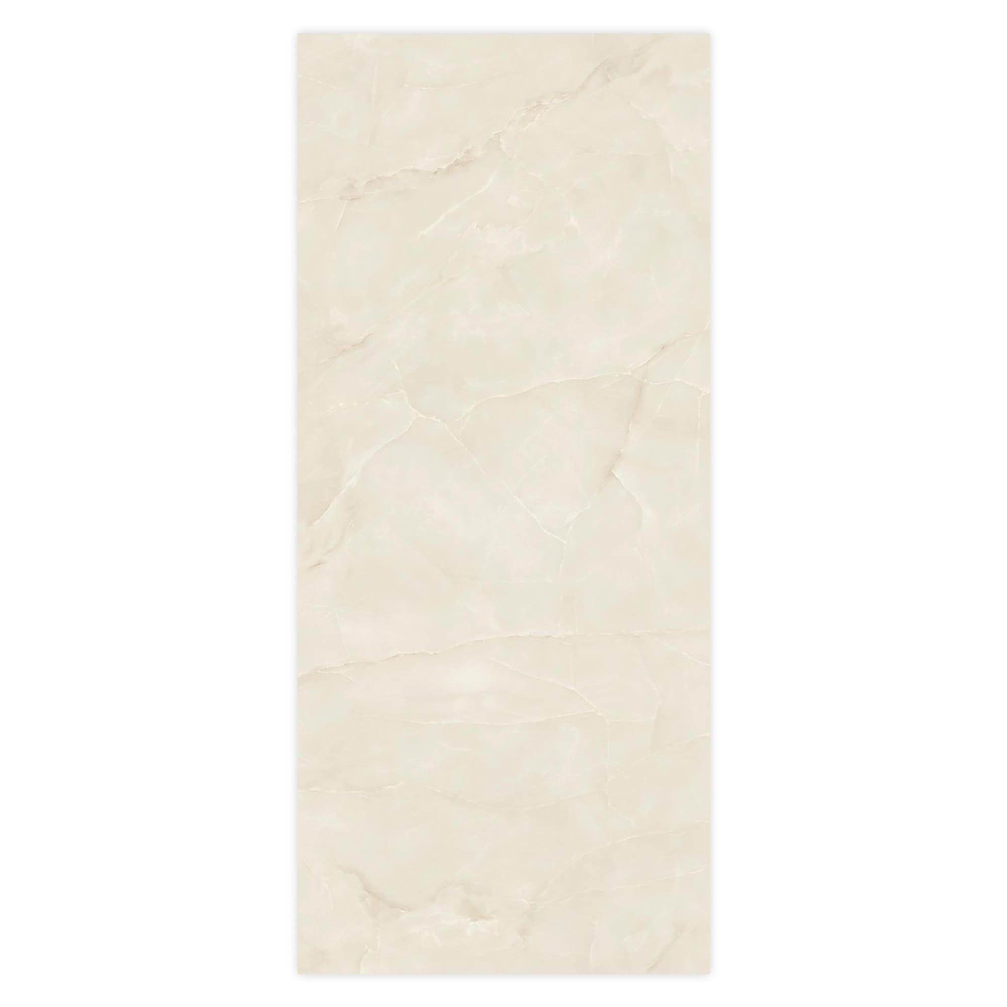 Carrelage effet Onyx Blanc Opalin 278x120x0,6 cm Brillant Nerolio - Mur intérieur