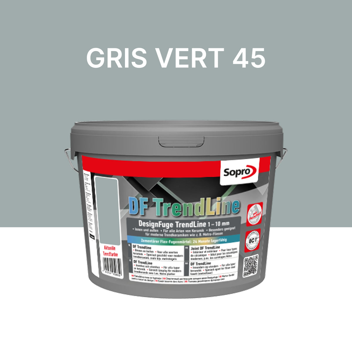 Joint carrelage salle de bains - 1 à 10 mm - Gris vert 45 - Sopro DF TrendLine - 5 kg