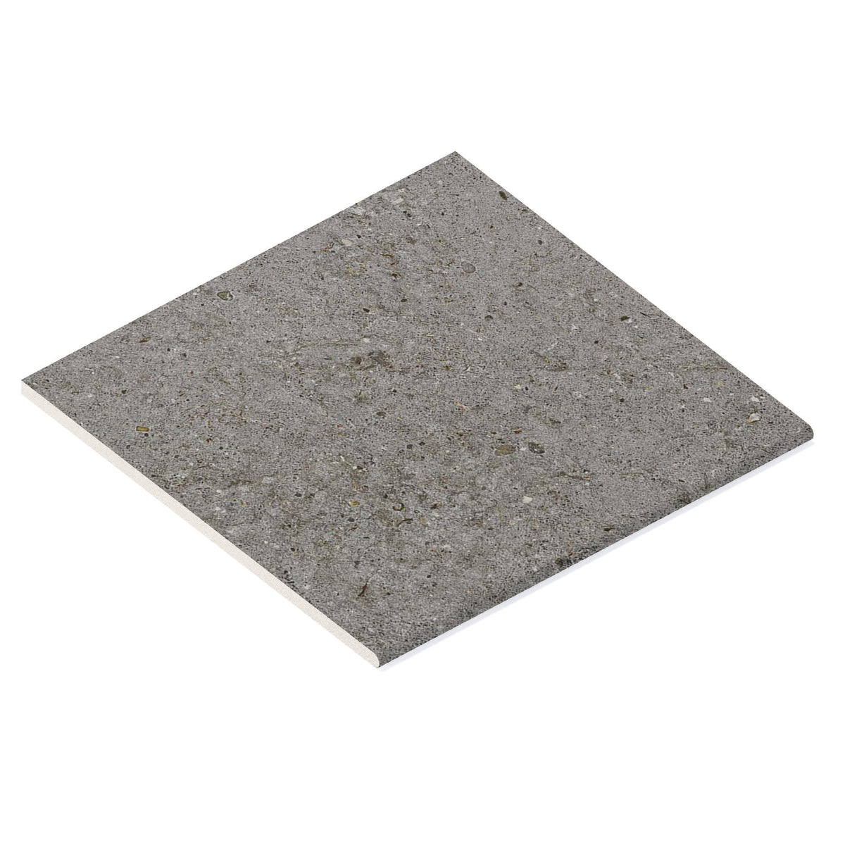 Margelle de piscine effet Pierre Calcaire Gris Fumé 60x60x2 cm Bord 1/2 Rond Domella