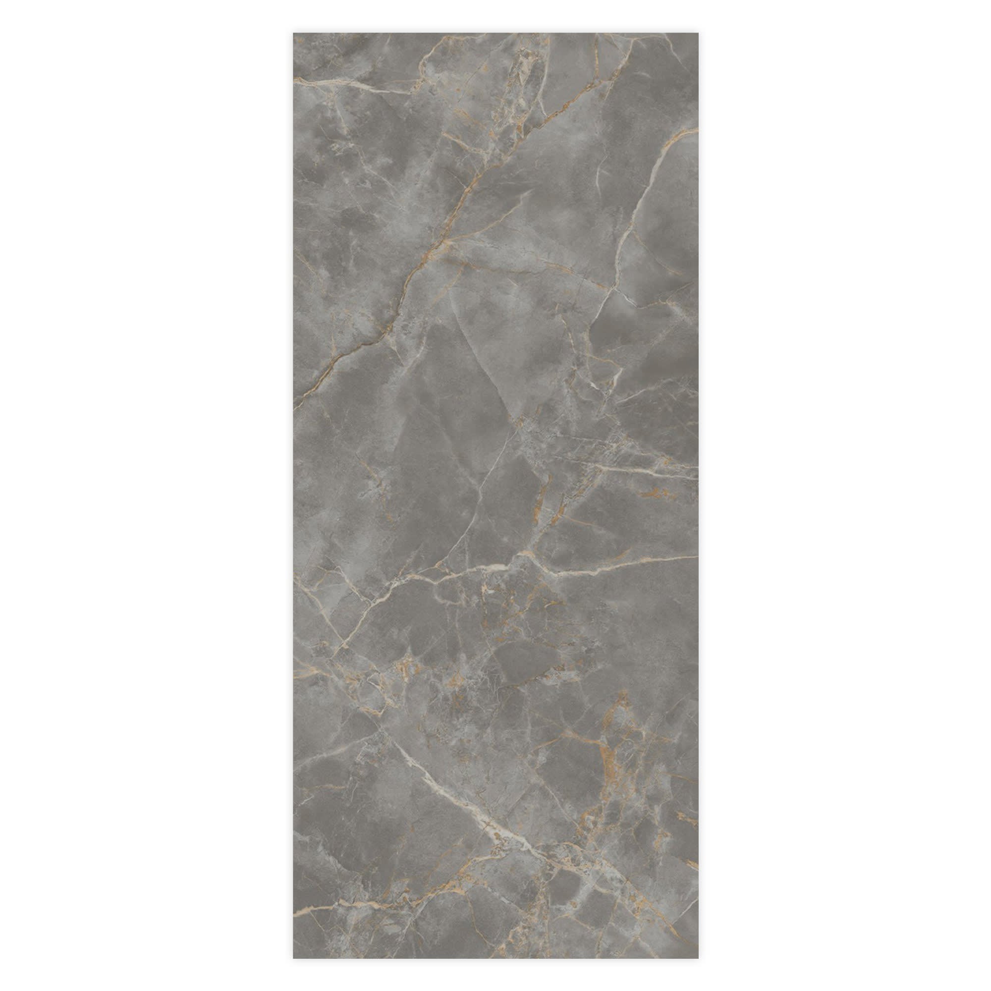 Carrelage effet Marbre Gris Titan 278x120x0,6 cm Silk Montira - Mur intérieur